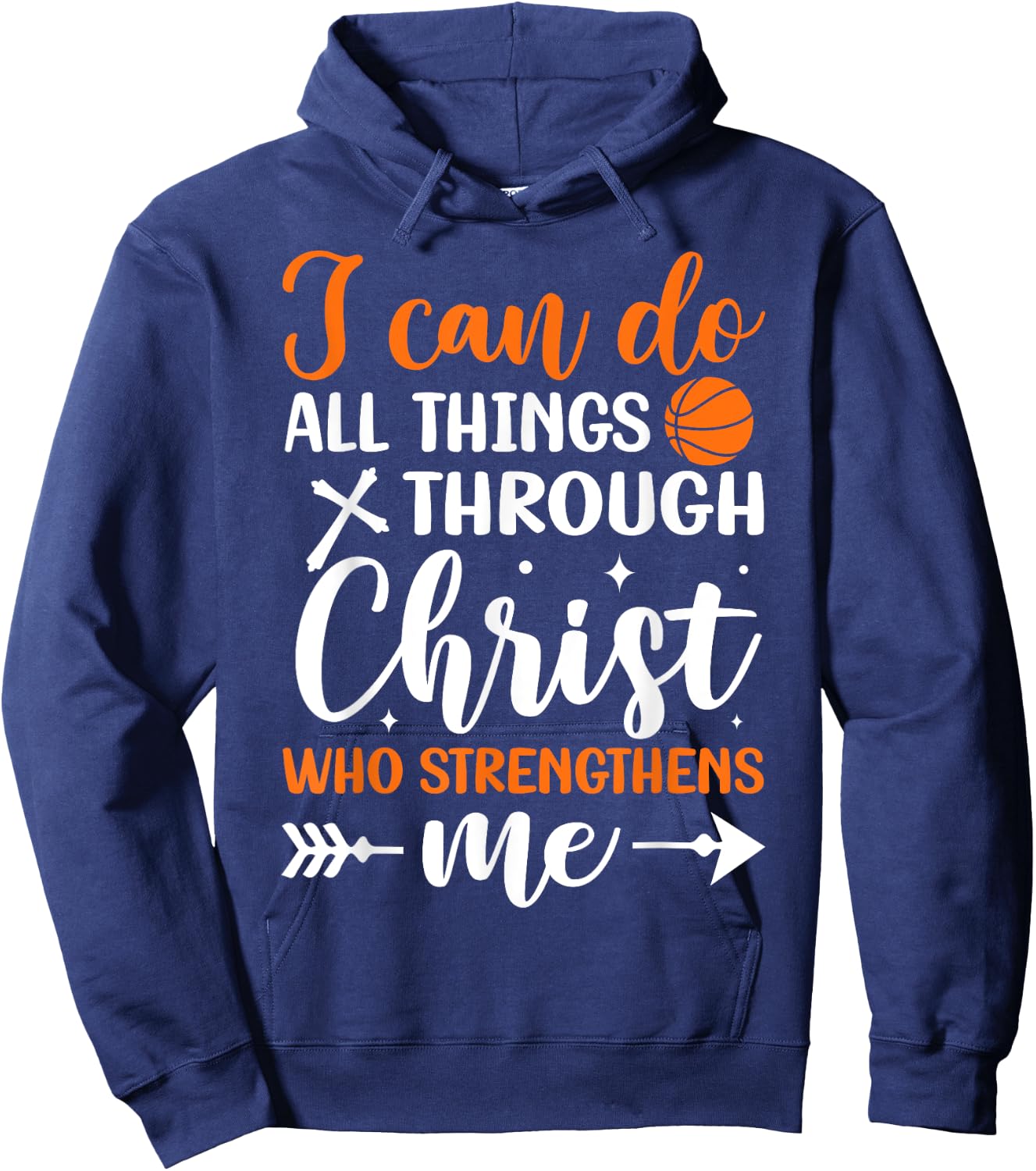 Christian Basketball Men Boys Kids Religious Gifts Hoodie - Hoodie | Navy
