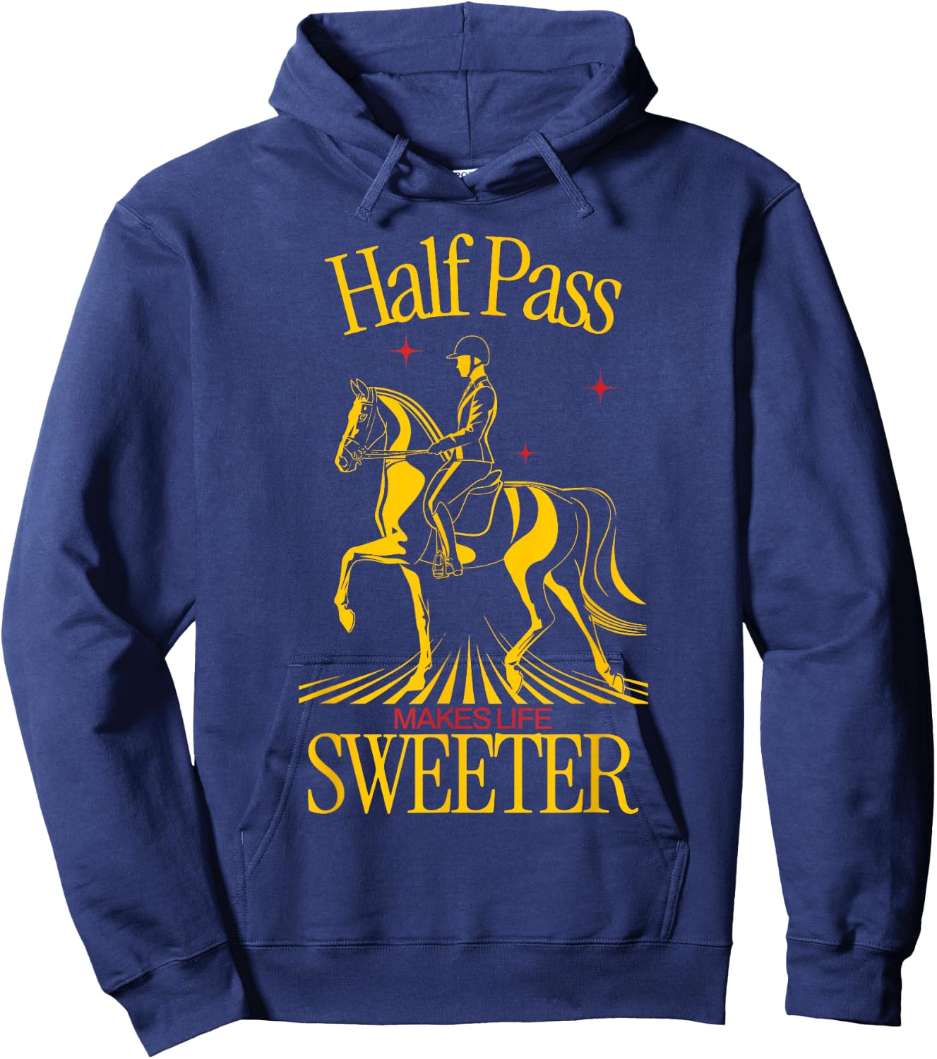 Half Pass Dressage Saying Equestrian Sports Hoodie - Hoodie | Navy