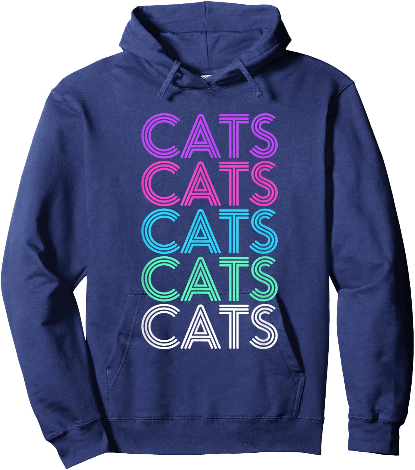 Retro Cat Gift Women or Girls Hoodie - Hoodie | Navy