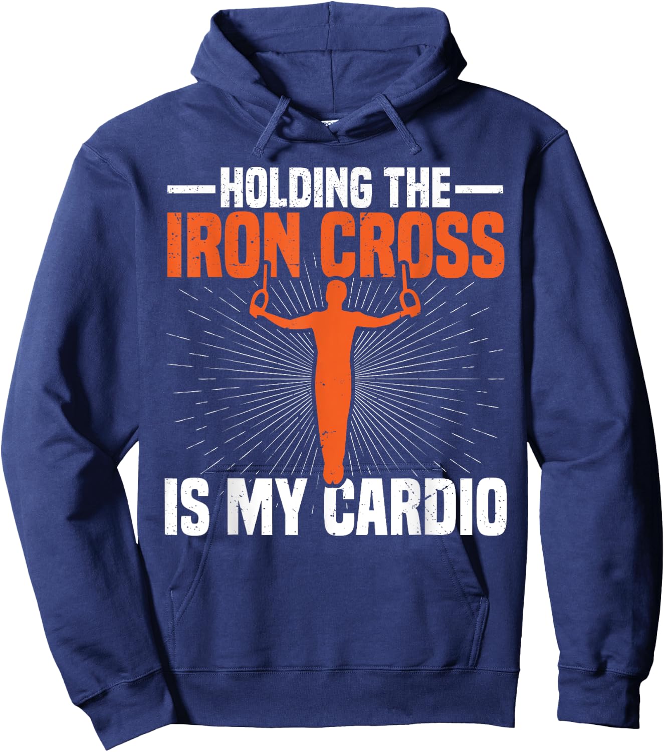 Gymnastics Men's Iron Cross Equipment Ring Gymnast Hoodie - Hoodie | Navy