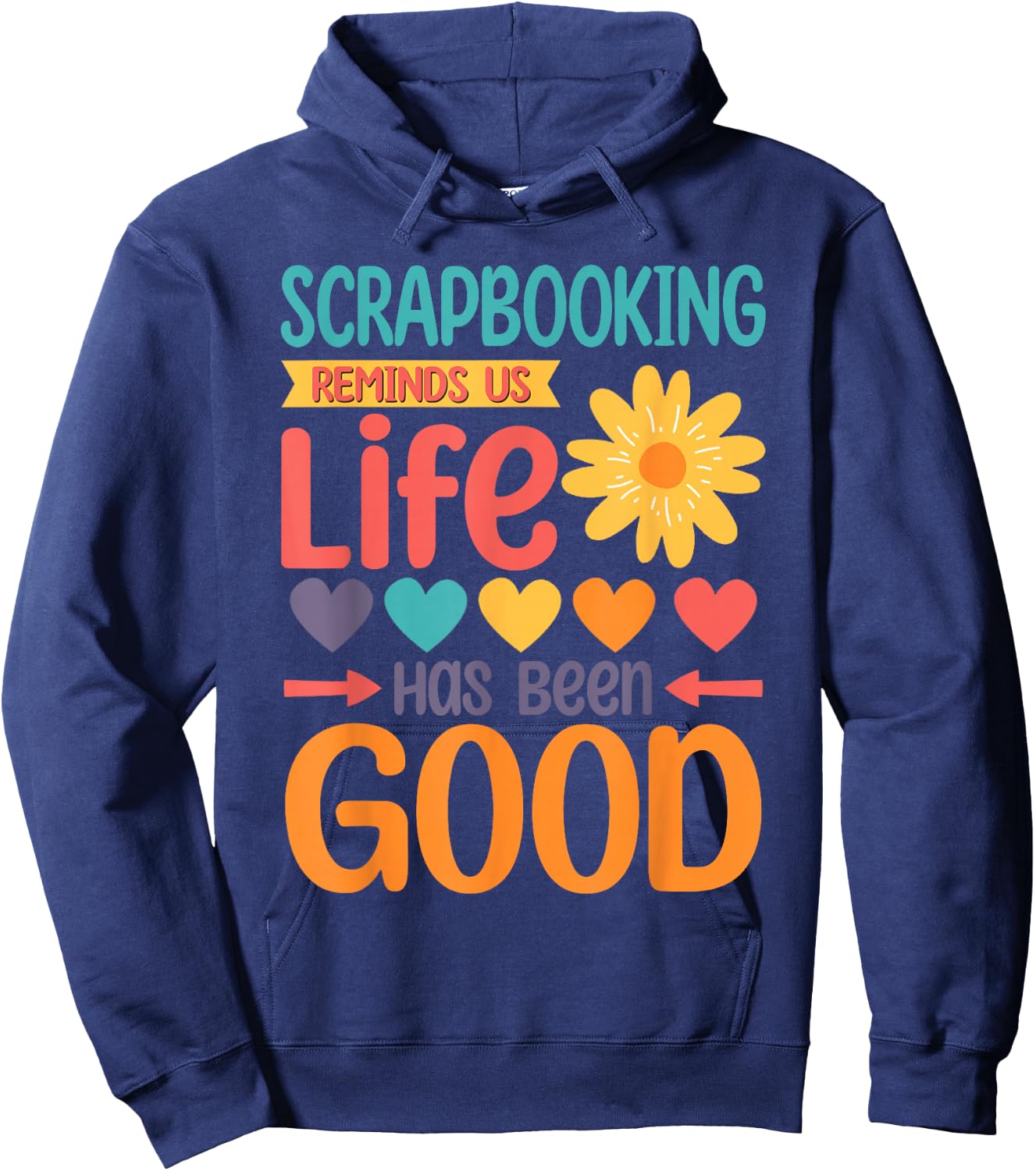 Retro Scrapbooking Funny Paper Scrapbook Women Kids Hoodie - Hoodie | Navy