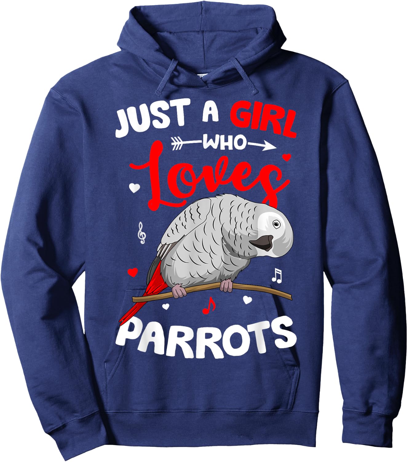 Just A Girl Who Loves African Greys African Grey Parrot Hoodie - Hoodie | Navy