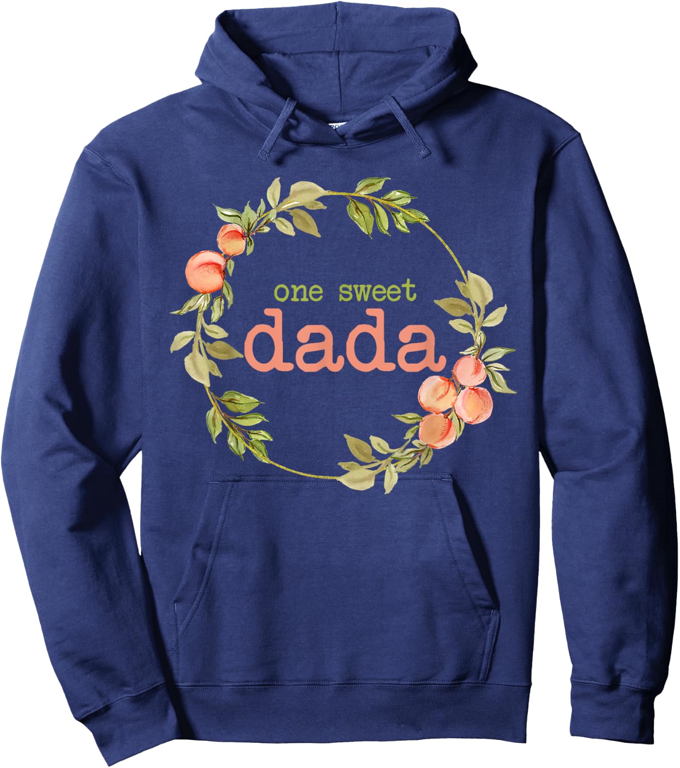 Dada First Birthday One Sweet Peach Bday Family Matching Hoodie - Hoodie | Navy