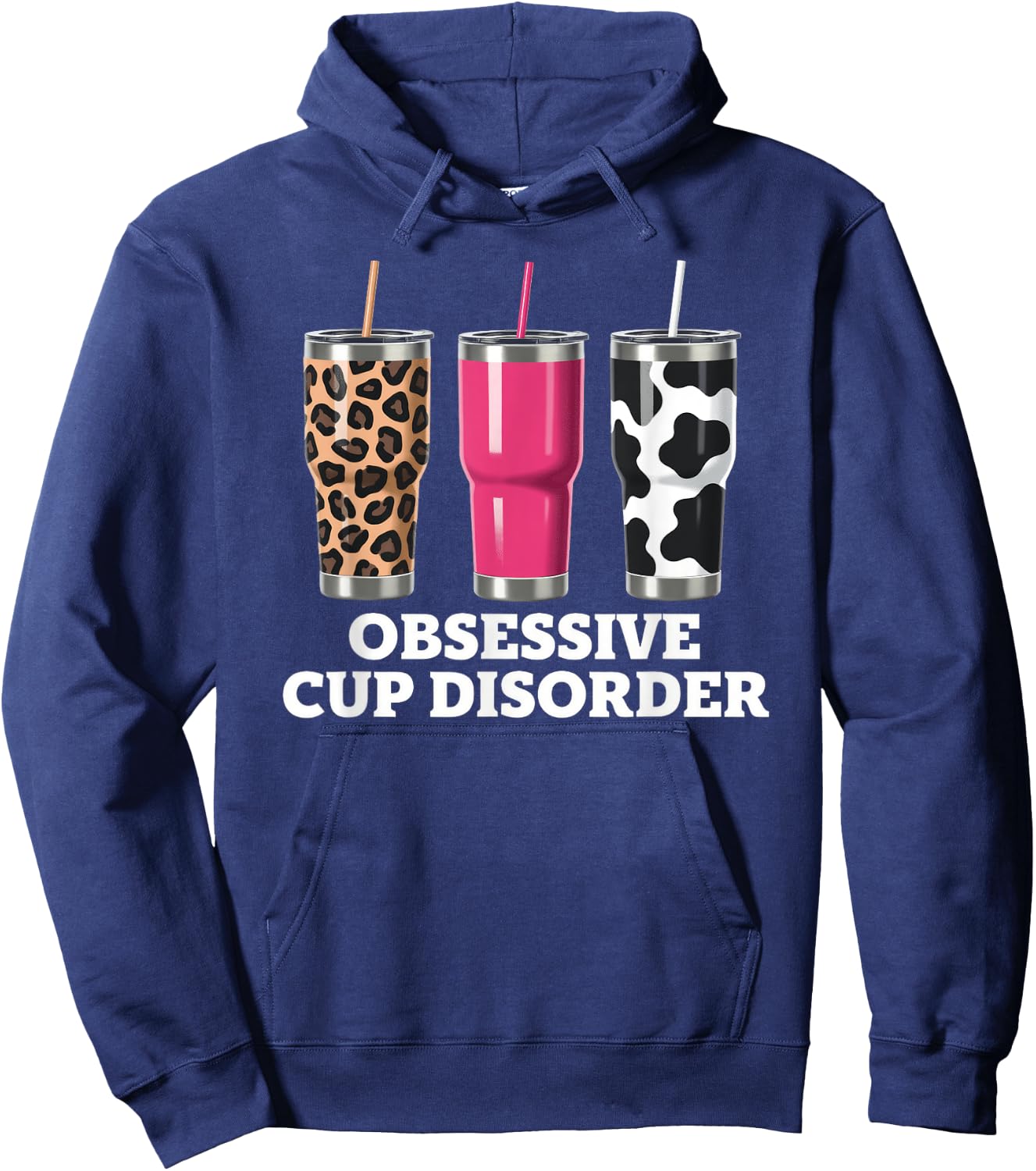 Obsessive Cup Disorder Shirt Funny Coffee Lover Hoodie - Hoodie | Navy