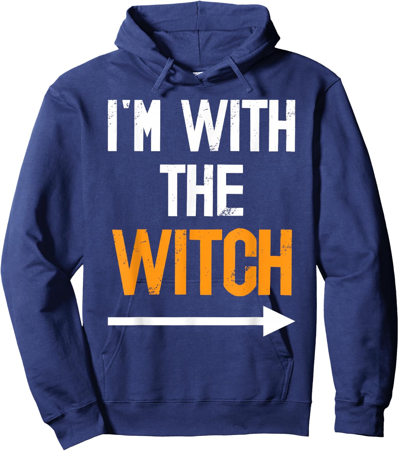 I’m With The Witch Halloween Couples Costume Autumn Party Hoodie - Hoodie | Navy