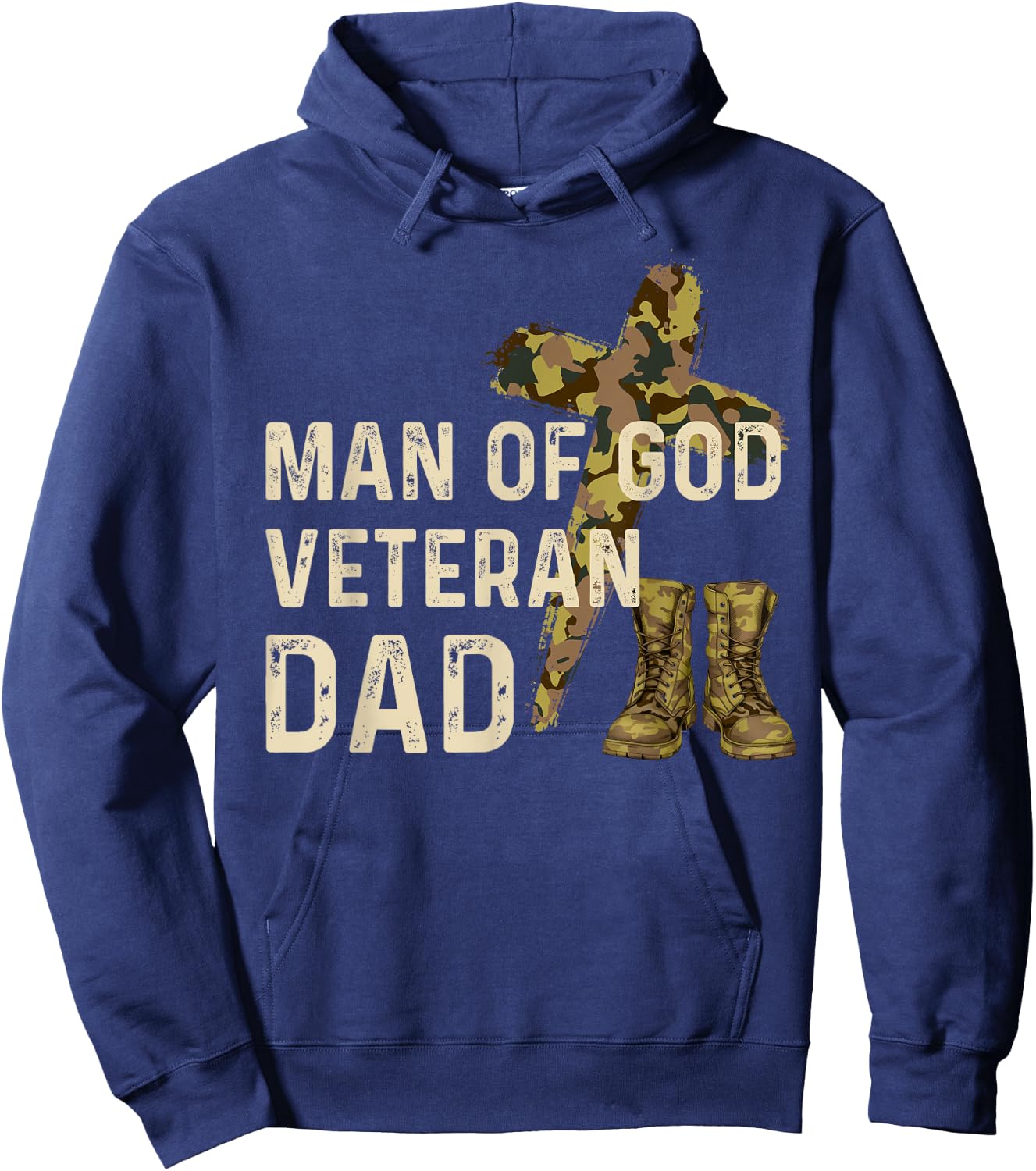 Man Of God Veteran Dad Christian Jesus Camouflage Army Camo Hoodie - Hoodie | Navy