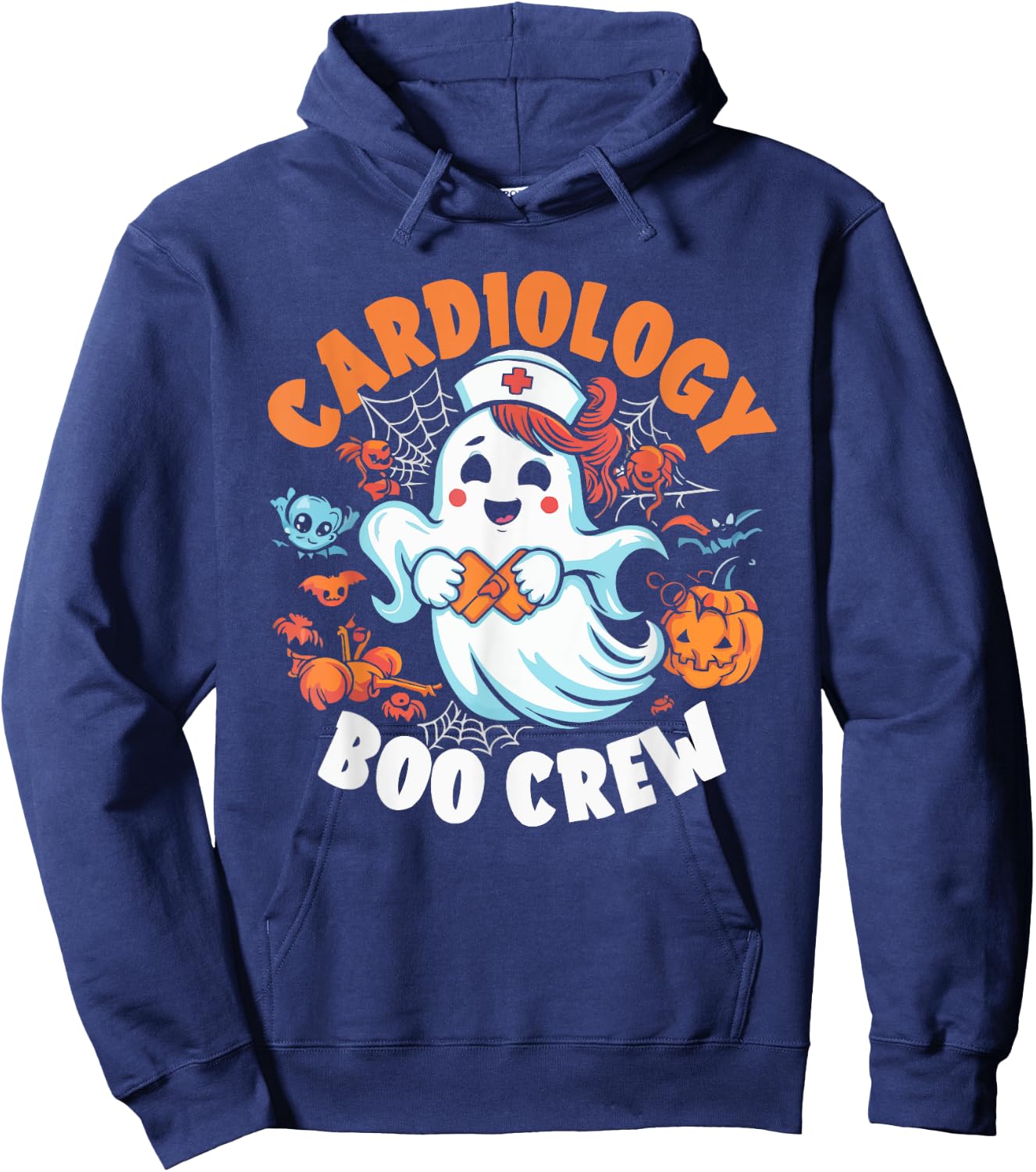Cardiology Nurse Halloween Spooky Nursing Trick Or Treat Hoodie - Hoodie | Navy