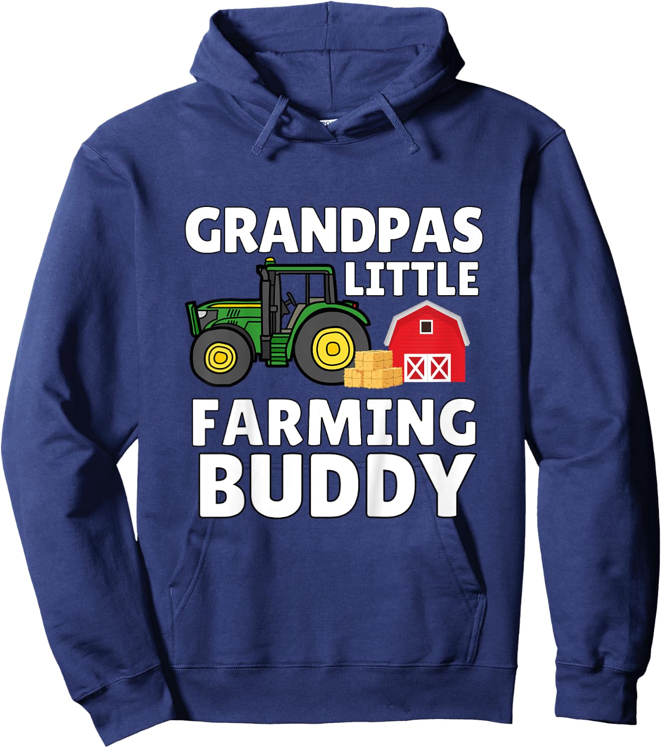 Kids Grandpas Little Farming Buddy Cute Kids Fishing Hoodie - Hoodie | Navy