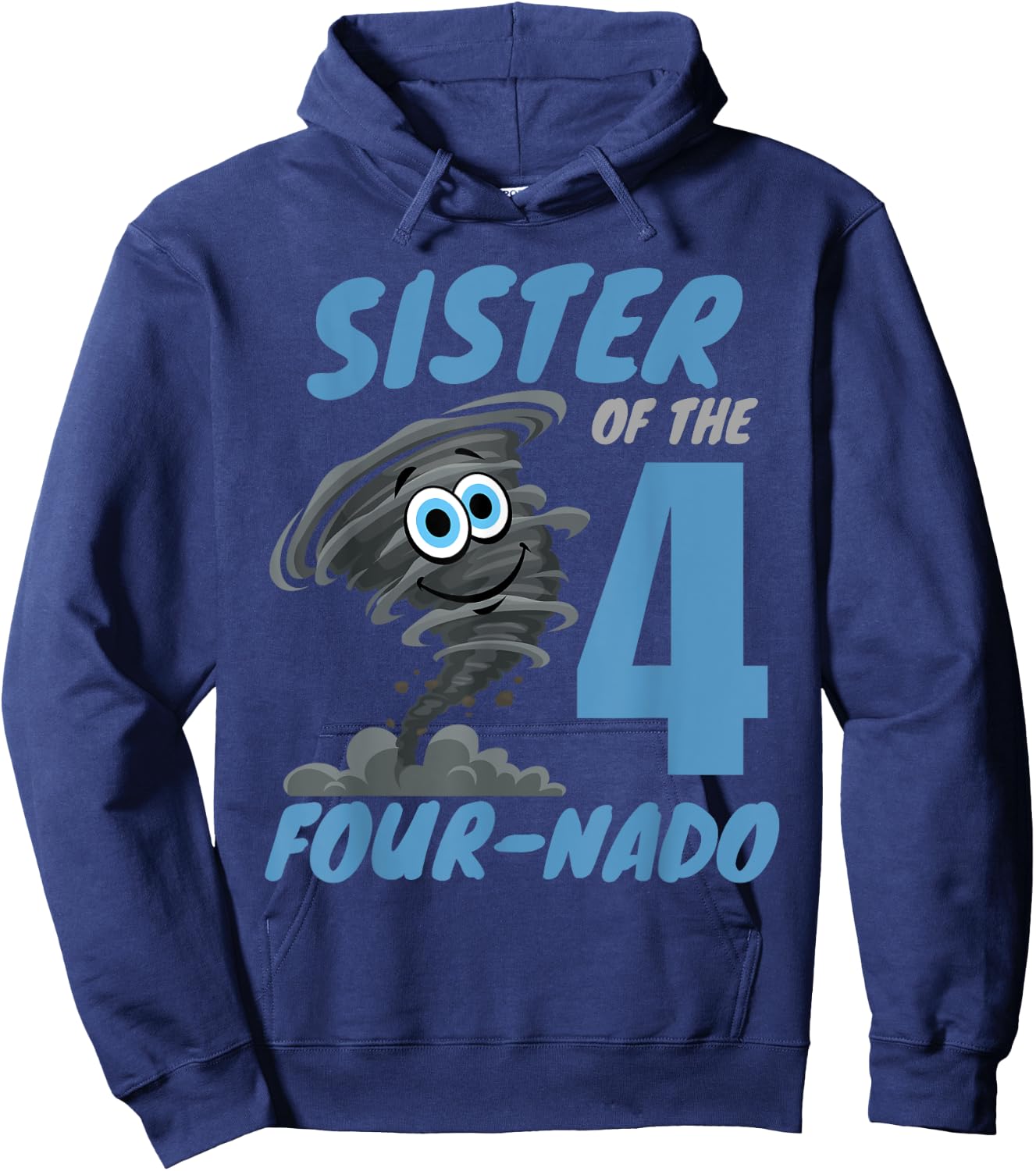 Sister of The Four-Nado Storm TorNado 4th Birthday Boy Hoodie - Hoodie | Navy