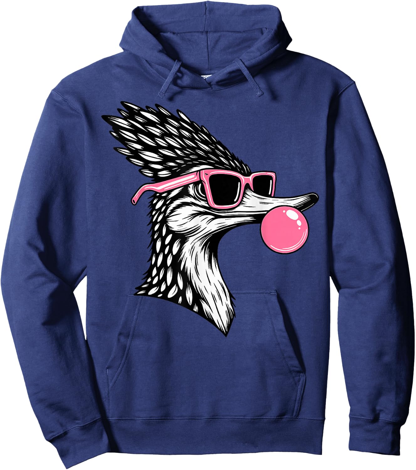 Roadrunner Blowing Bubble Gum Bird Watcher Nature Lover Hoodie - Hoodie | Navy