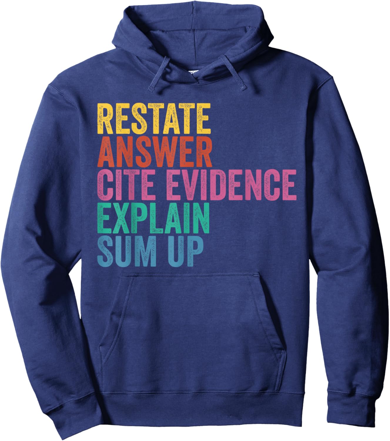 Races Writing Strategy Funny Text Evidence English Teacher Hoodie - Hoodie | Navy