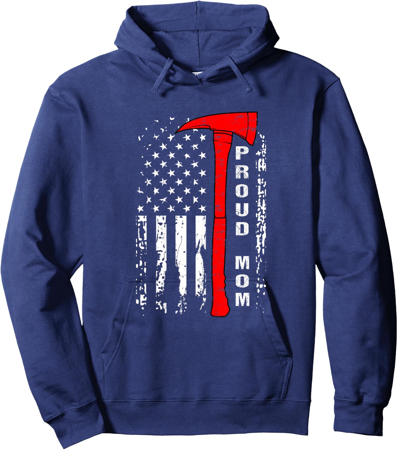 Firefighter Mom Shirt Proud Mom of Brave Firefighter Hoodie - Hoodie | Navy