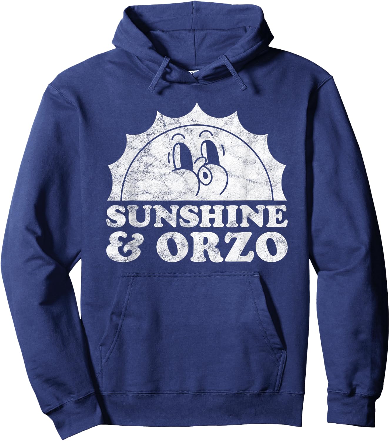 Sunshine and Orzo Retro Vintage Sun Pasta Women Kids Hoodie - Hoodie | Navy