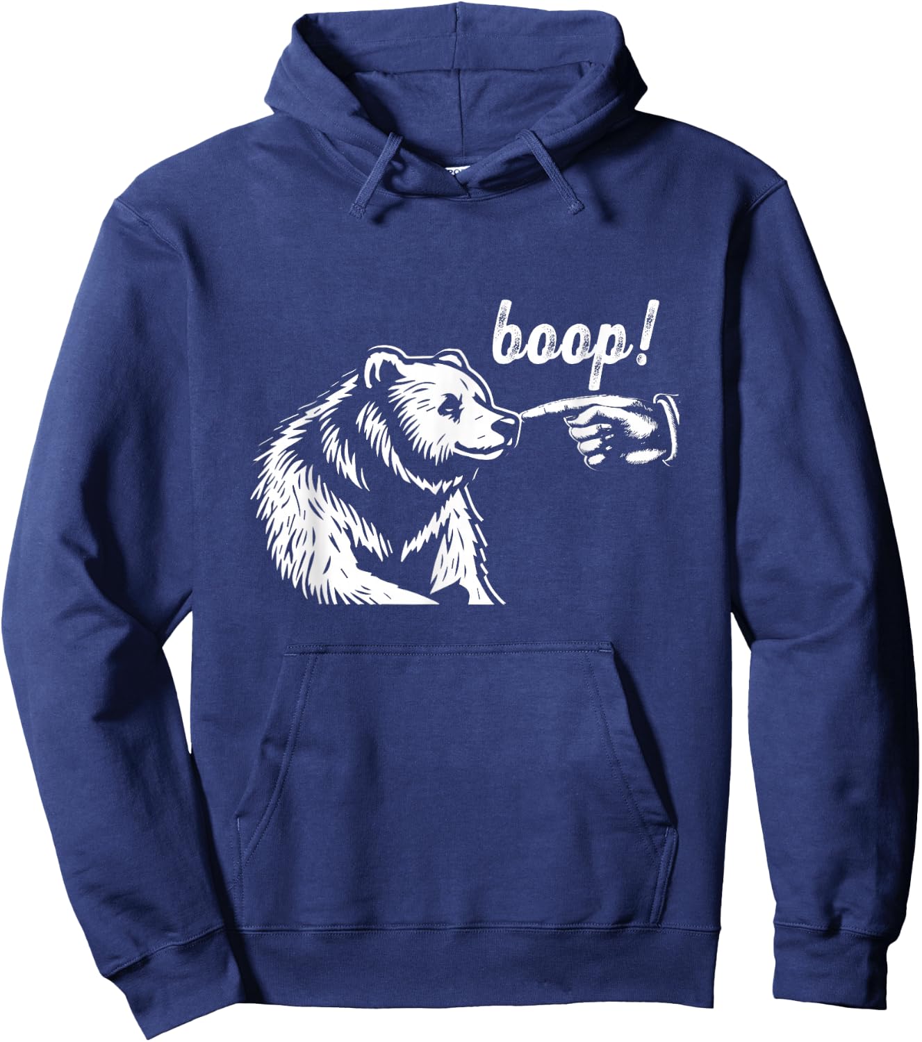 Boop Bear Funny Hand Touch Bear Nose Wildlife Animal Meme Hoodie - Hoodie | Navy