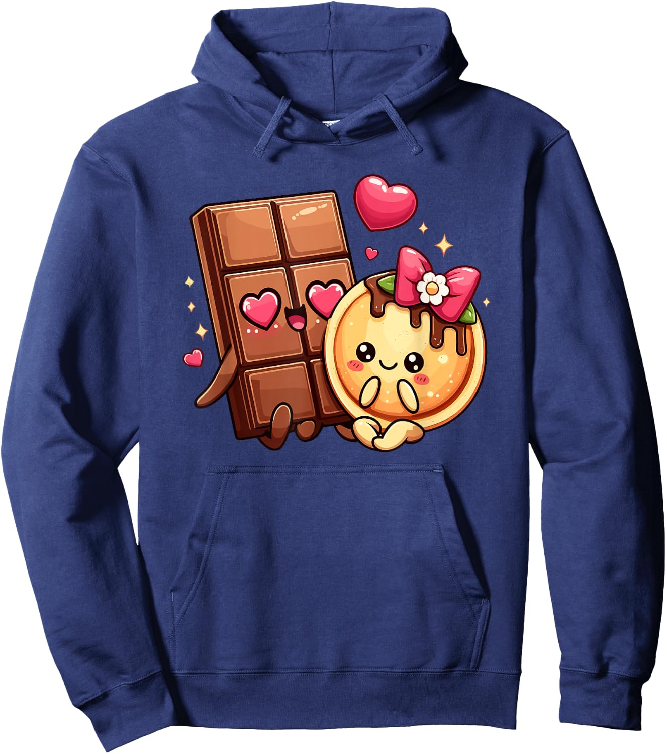 Choco And Pancake Couples Love Matching Chocolate Day Hoodie - Hoodie | Navy