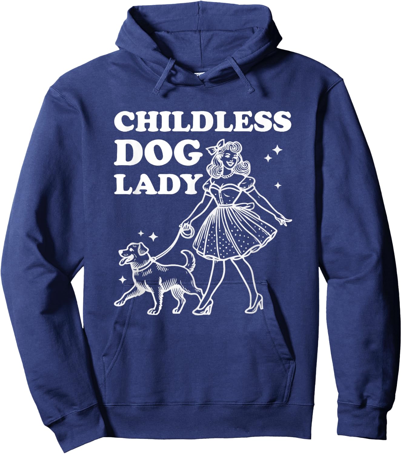 Childless Dog Lady Funny Pet Cat Vote 2024 Ladies is Voting Hoodie - Hoodie | Navy