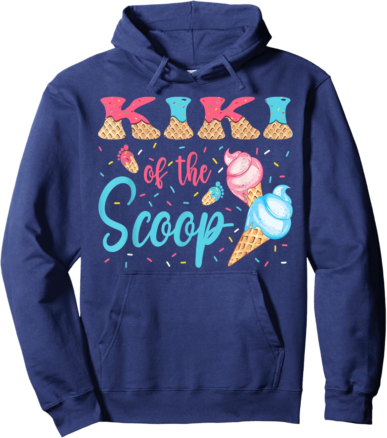Kiki Of The Scoop Ice Cream Gender Reveal Baby Shower Hoodie - Hoodie | Navy
