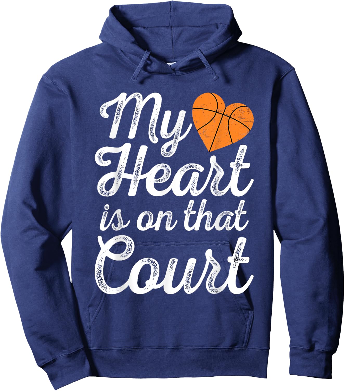 My Heart is on That Court Women Basketball Mom Hoodie - Hoodie | Navy