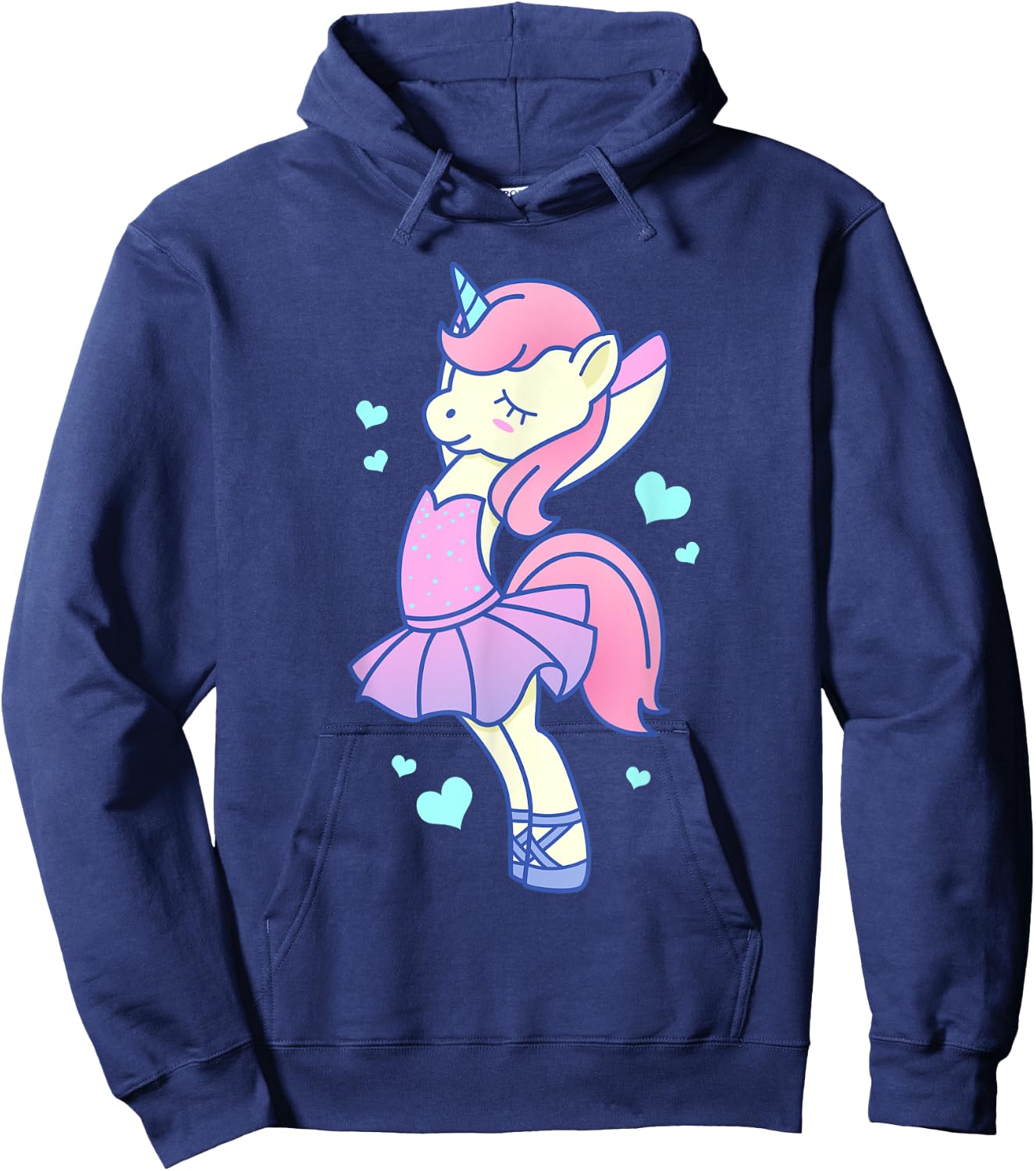 Cute Kawaii Unicorn Ballerina In Tutu - Ballet Dancer Hoodie - Hoodie | Navy