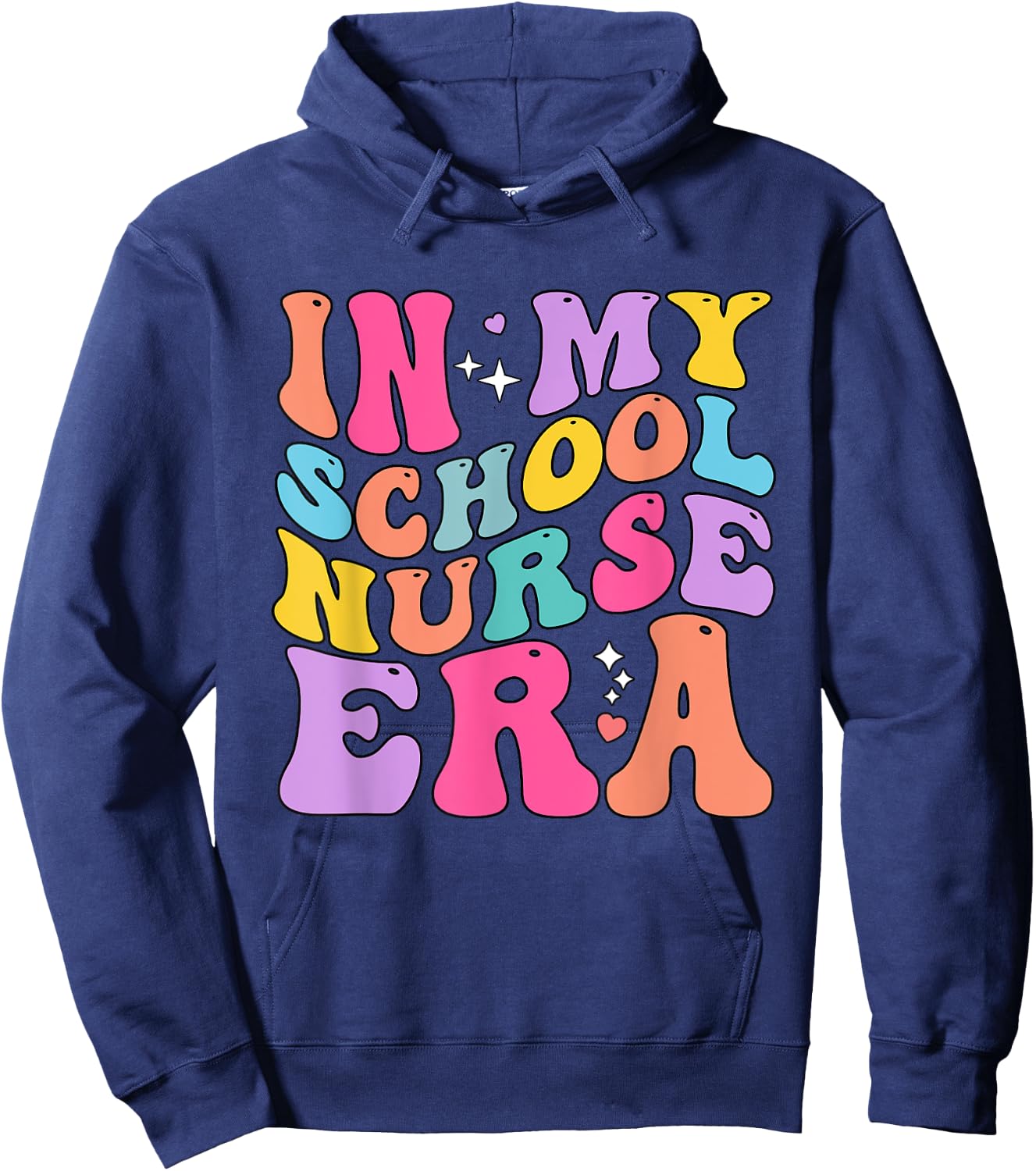 In My School Nurse Era Groovy Back To School Hoodie - Hoodie | Navy