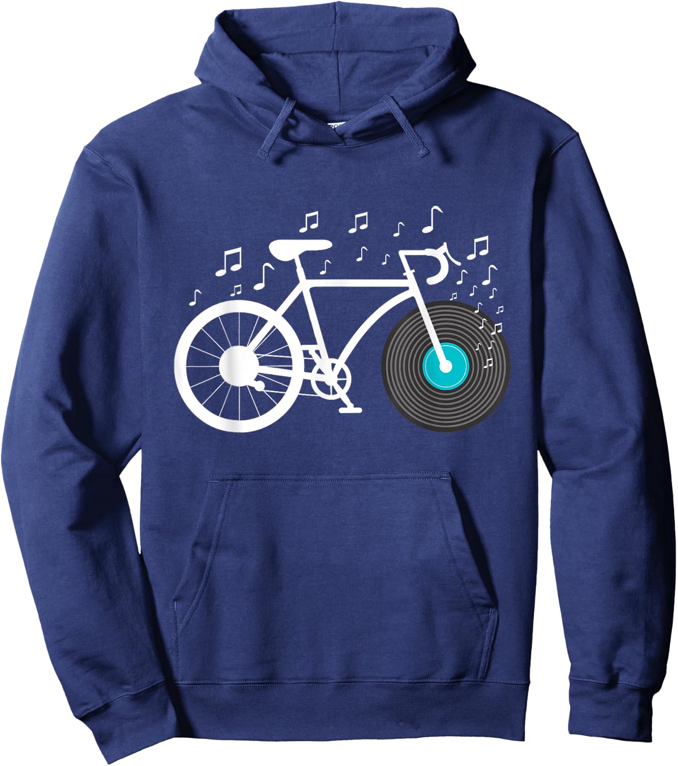 Bicycle Vinyl Record - Cyclist Bike LP Music Collector Hoodie - Hoodie | Navy