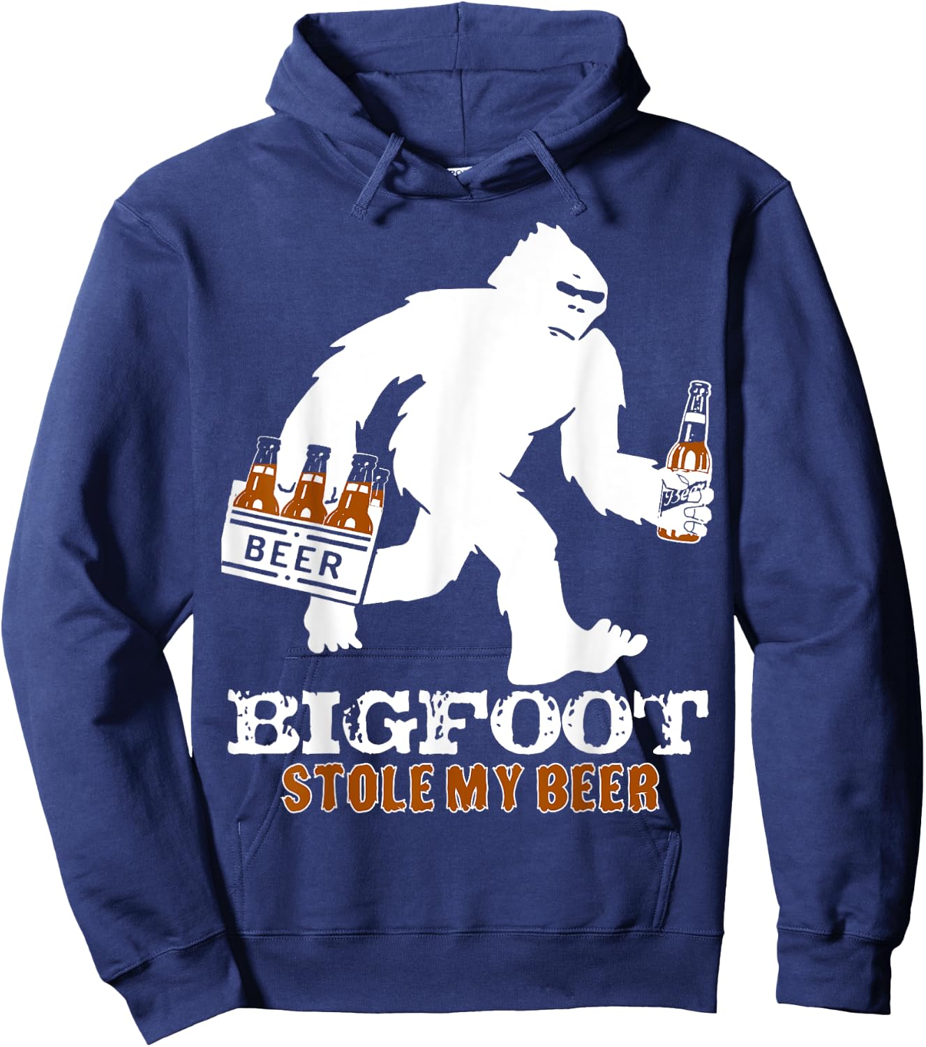 Bigfoot Stole My Beer Shirt Sasquatch Yeti Camping Outdoors Hoodie - Hoodie | Navy