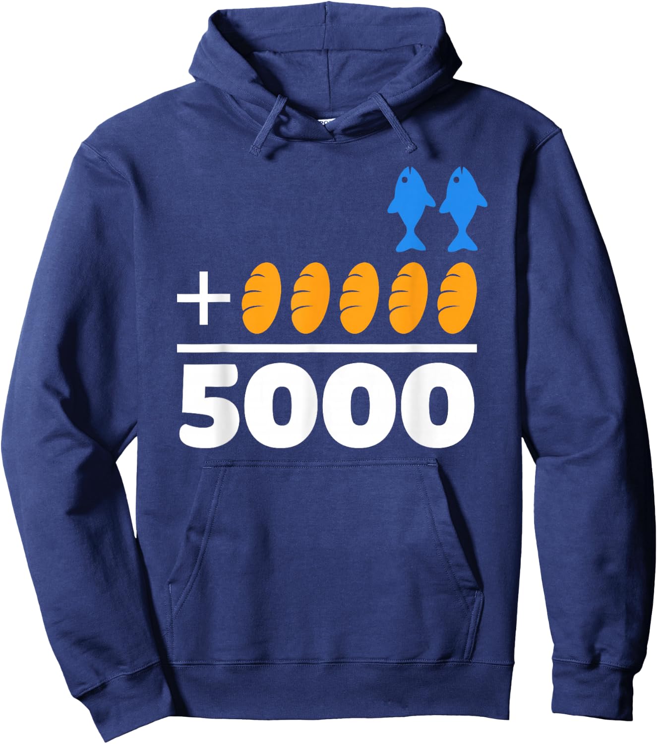 Jesus 2 Fishes 5 Breads 5000 Chosen Against The Current Hoodie - Hoodie | Navy