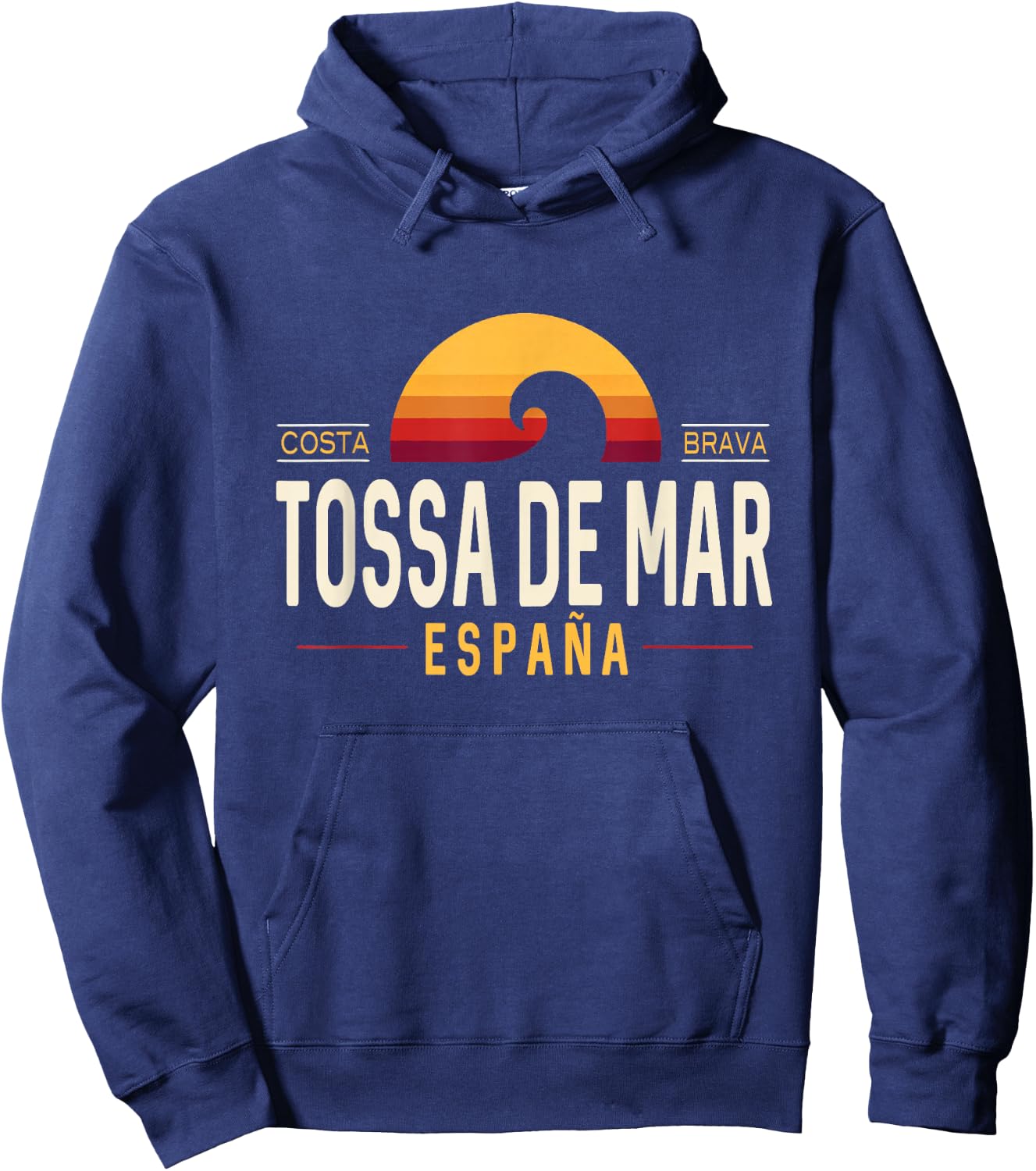 Tossa de Mar Spain | Tossa de Mar Costa Brava España Wave Hoodie - Hoodie | Navy