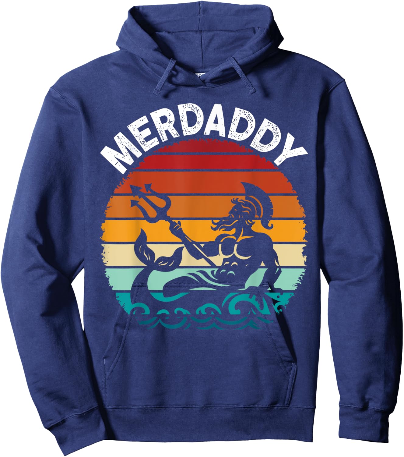 Merdaddy Security Merman Mermaid Daddy Fish Father's Day Hoodie - Hoodie | Navy