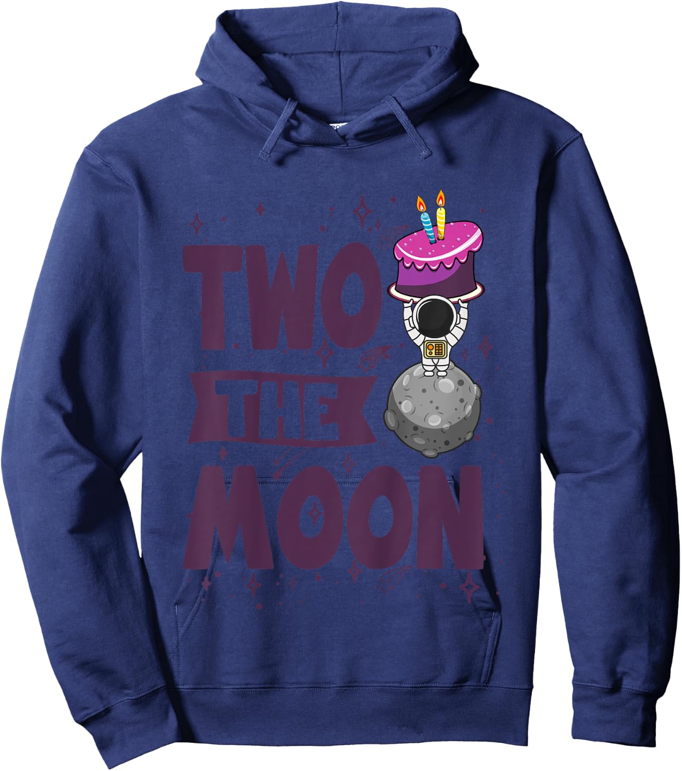 TWO THE MOON Shirt Girls 2nd Birthday Gift 2 Year Old Hoodie - Hoodie | Navy