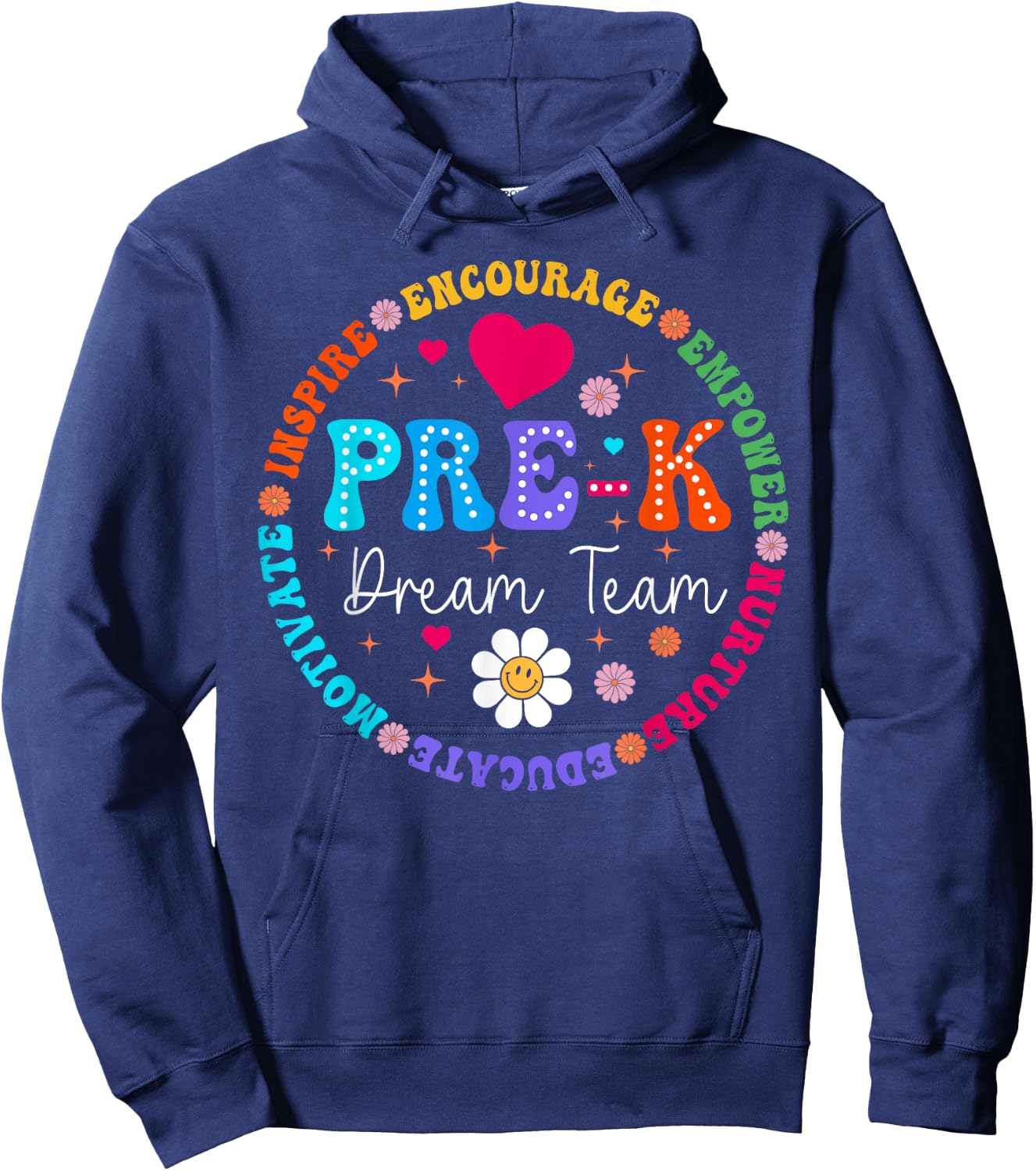 Pre K Dream Team Back To School Boys First Day Teacher Hoodie - Hoodie | Navy