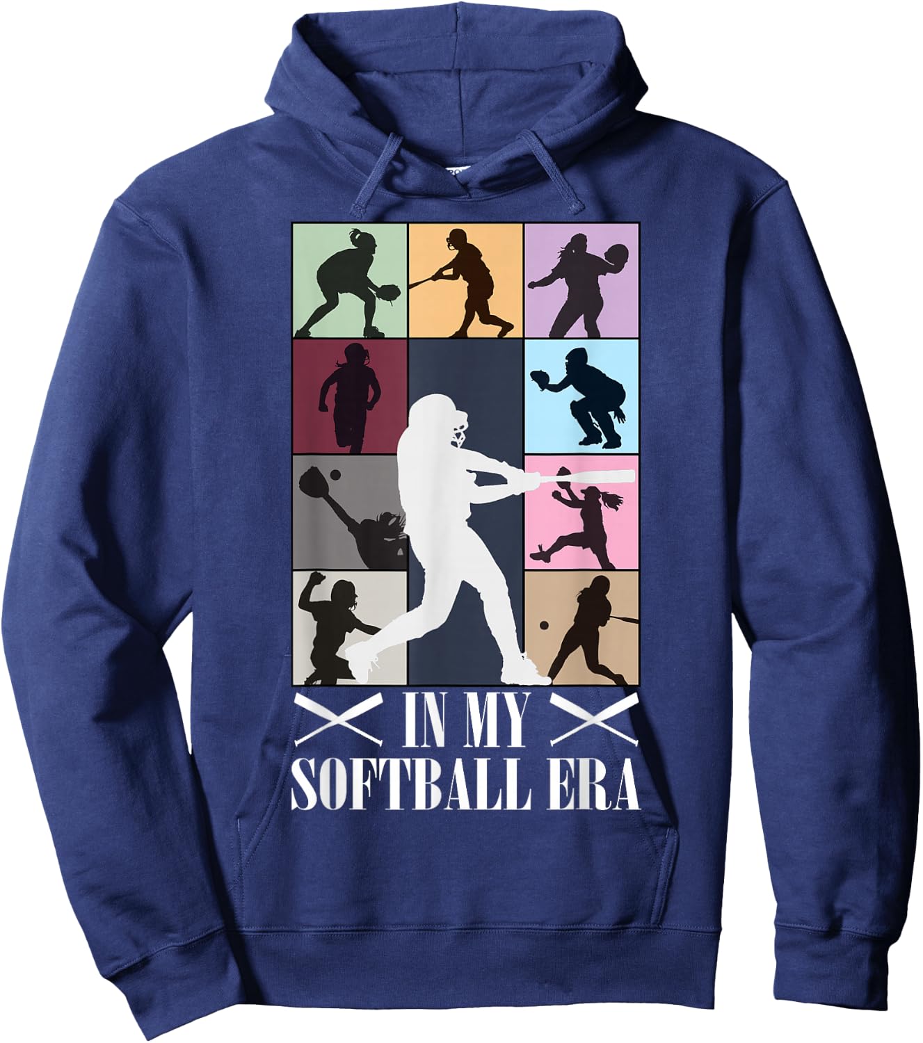 in My Softball Era Funny Softball Girl Player Lover Hoodie - Hoodie | Navy