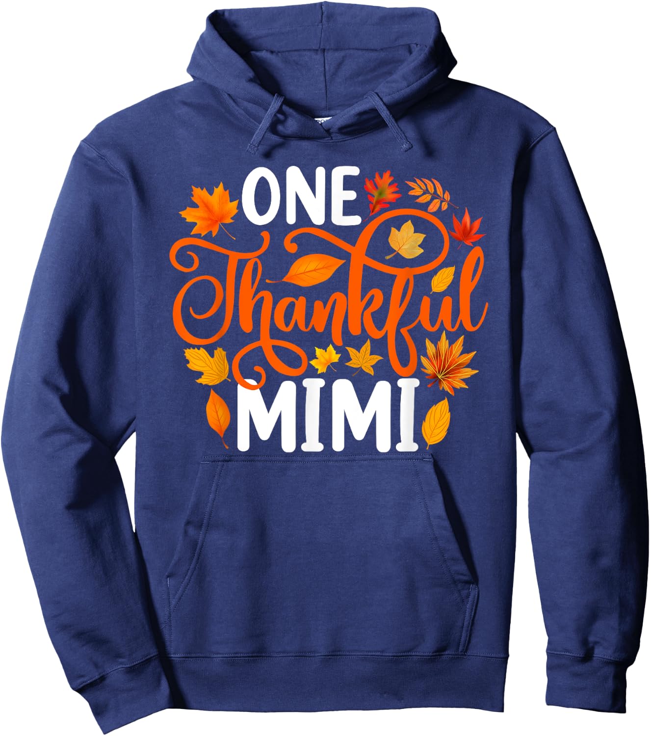 One Thankful Mimi Funny Fall Autumn Thanksgiving Hoodie - Hoodie | Navy