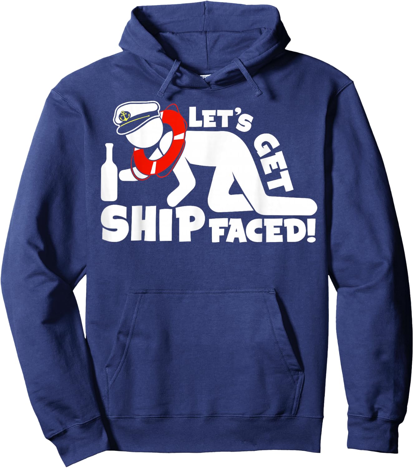 Lets Get Ship Faced - Family Cruise Ship Vacation Graphic Hoodie - Hoodie | Navy