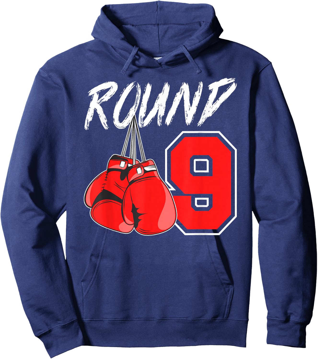 9th Birthday Boxing Boy 9 Year Old Boxer Bday Party Hoodie - Hoodie | Navy