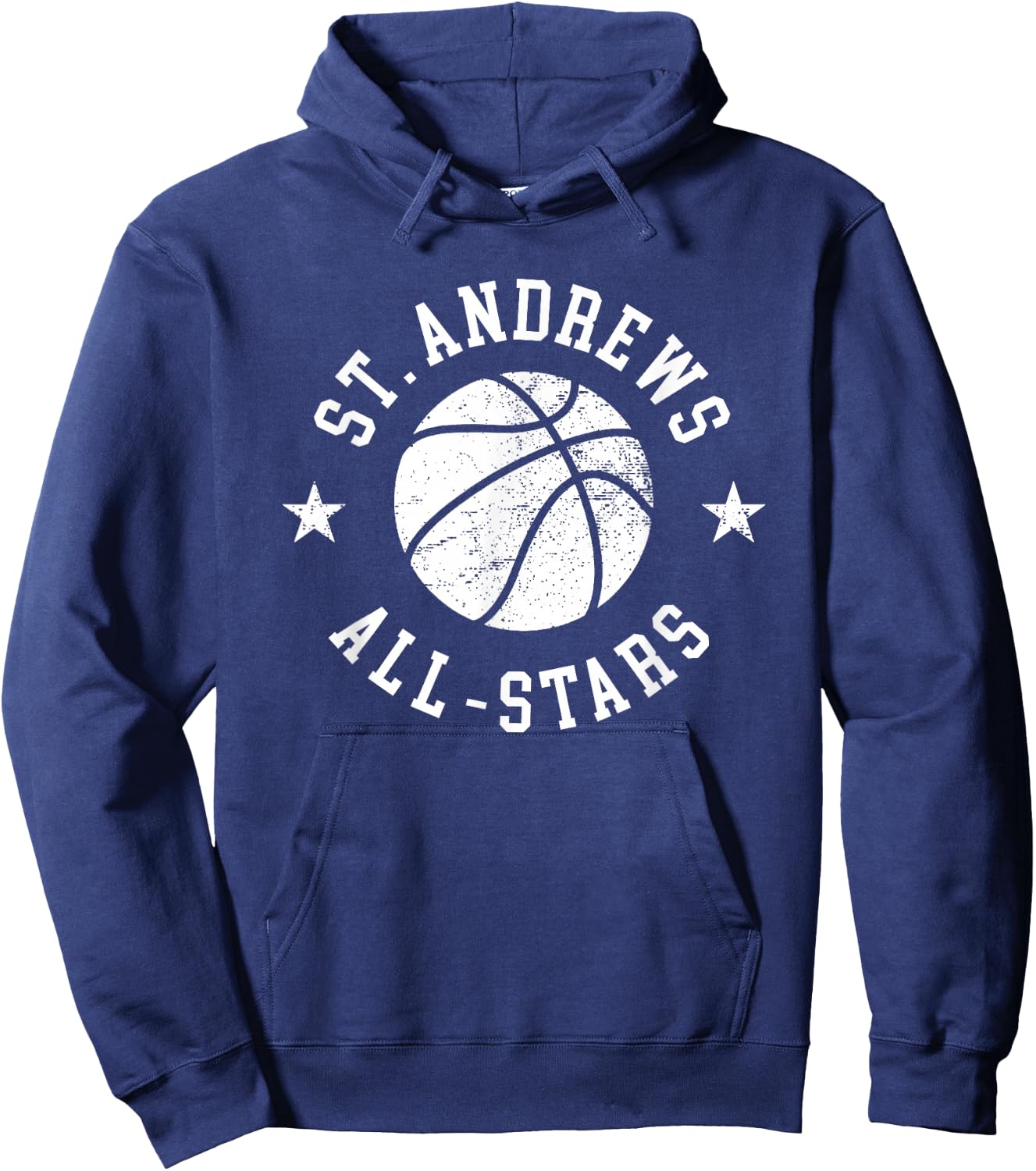 St. Andrews Vintage All-Stars Retro 80s Basketball Hoodie - Hoodie | Navy