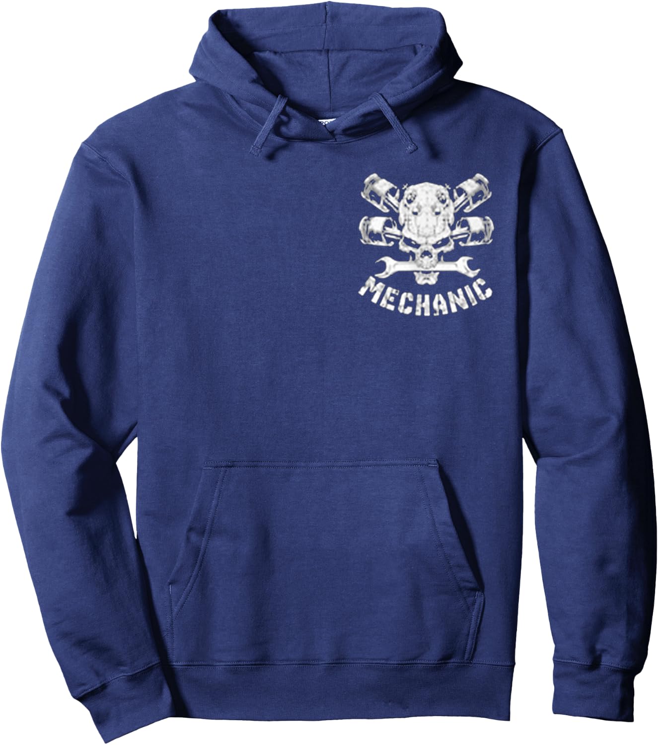 Mechanic Skull Pocket - Mechanic Tools Design Art Hoodie - Hoodie | Navy