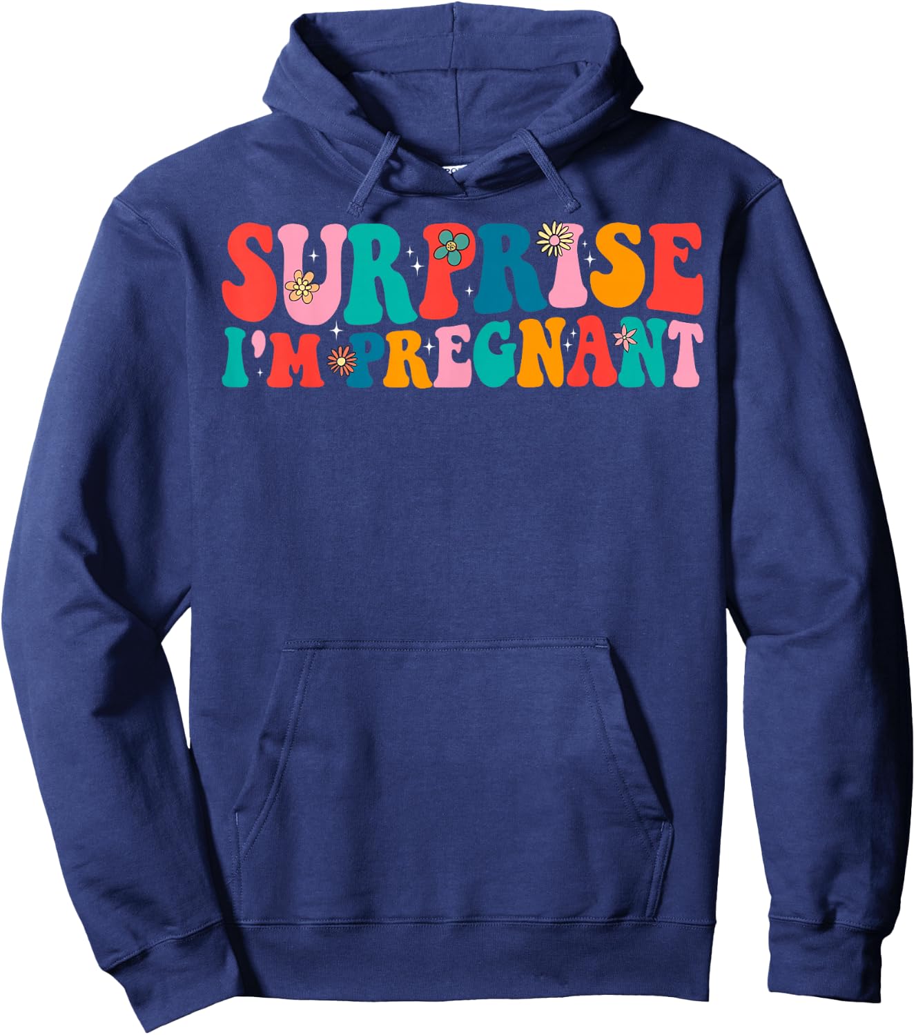 Surprise I'm Pregnant - Pregnancy Announcement Women Retro Hoodie - Hoodie | Navy