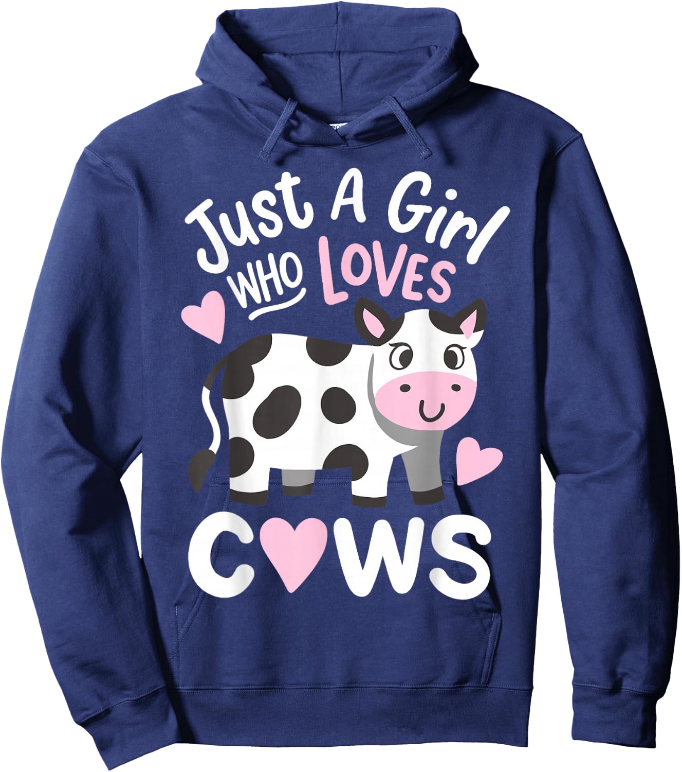 Cow Just a Girl Who Loves Cows Hoodie - Hoodie | Navy