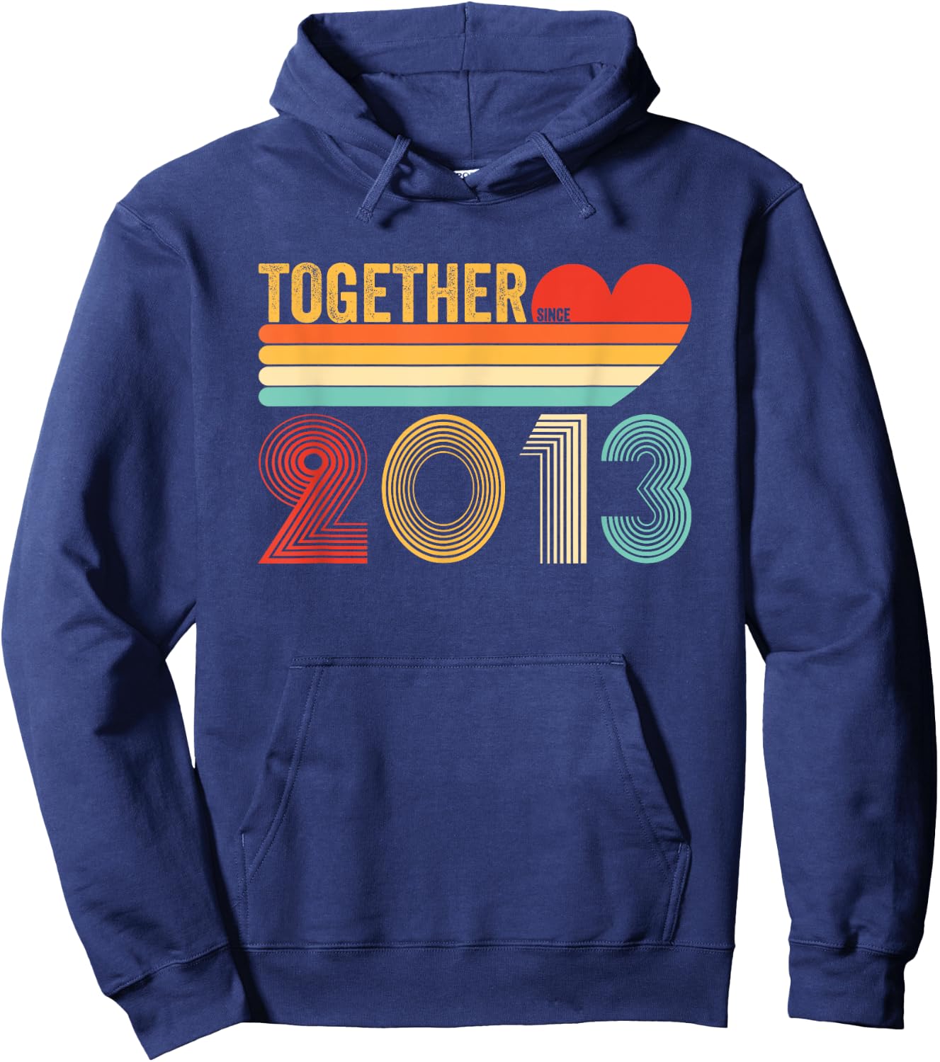 Together Since 2013 Shirt Retro Couple Anniversary Hoodie - Hoodie | Navy