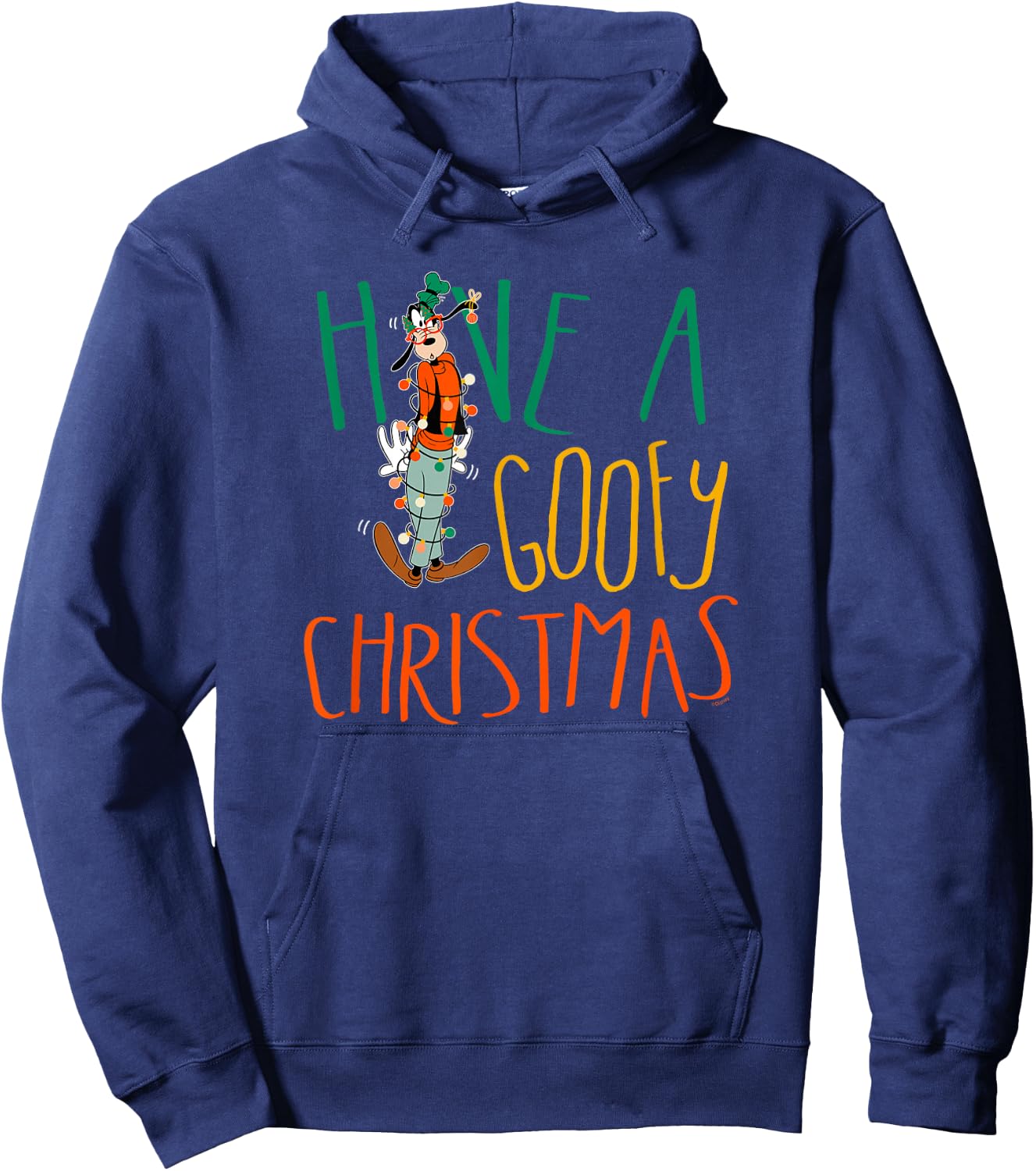 Disney Have a Goofy Christmas Tangled Lights Funny Hoodie - Hoodie | Navy