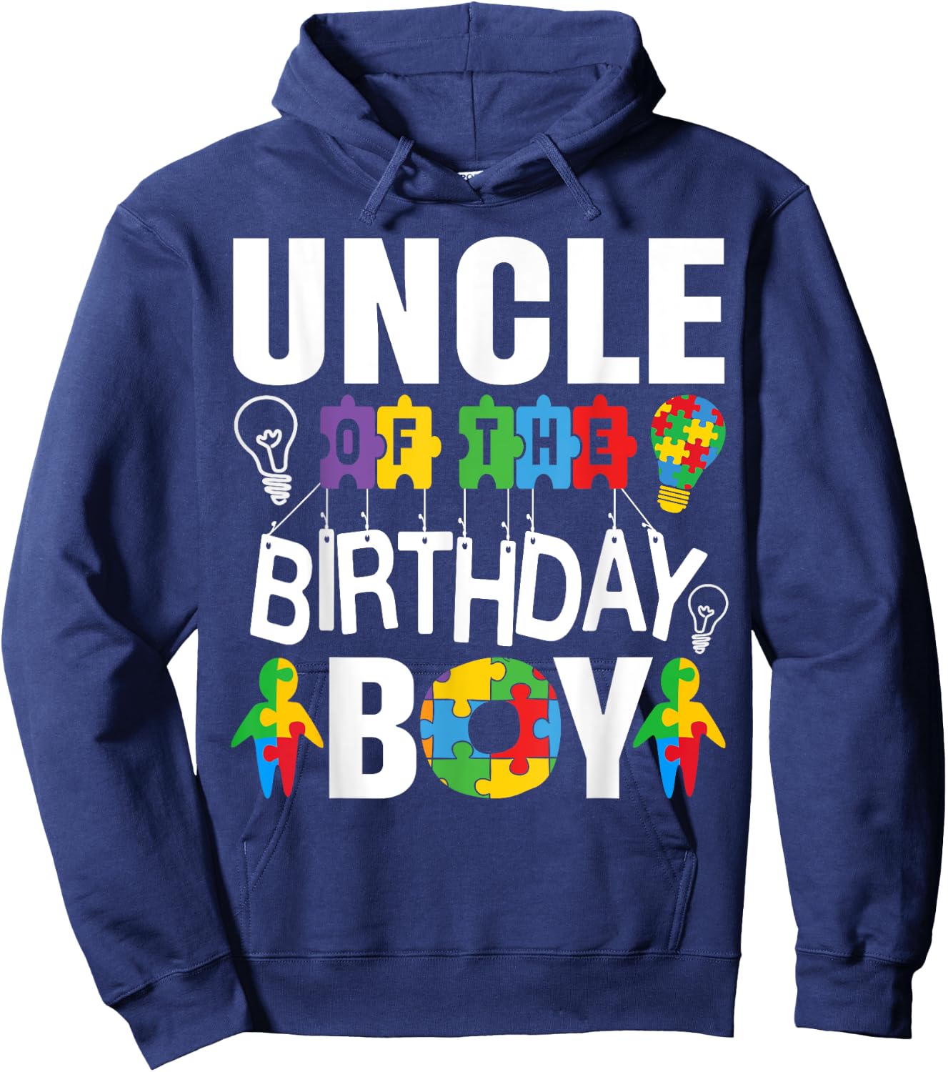 Uncle Of The Birthday Boy Autism Hoodie - Hoodie | Navy