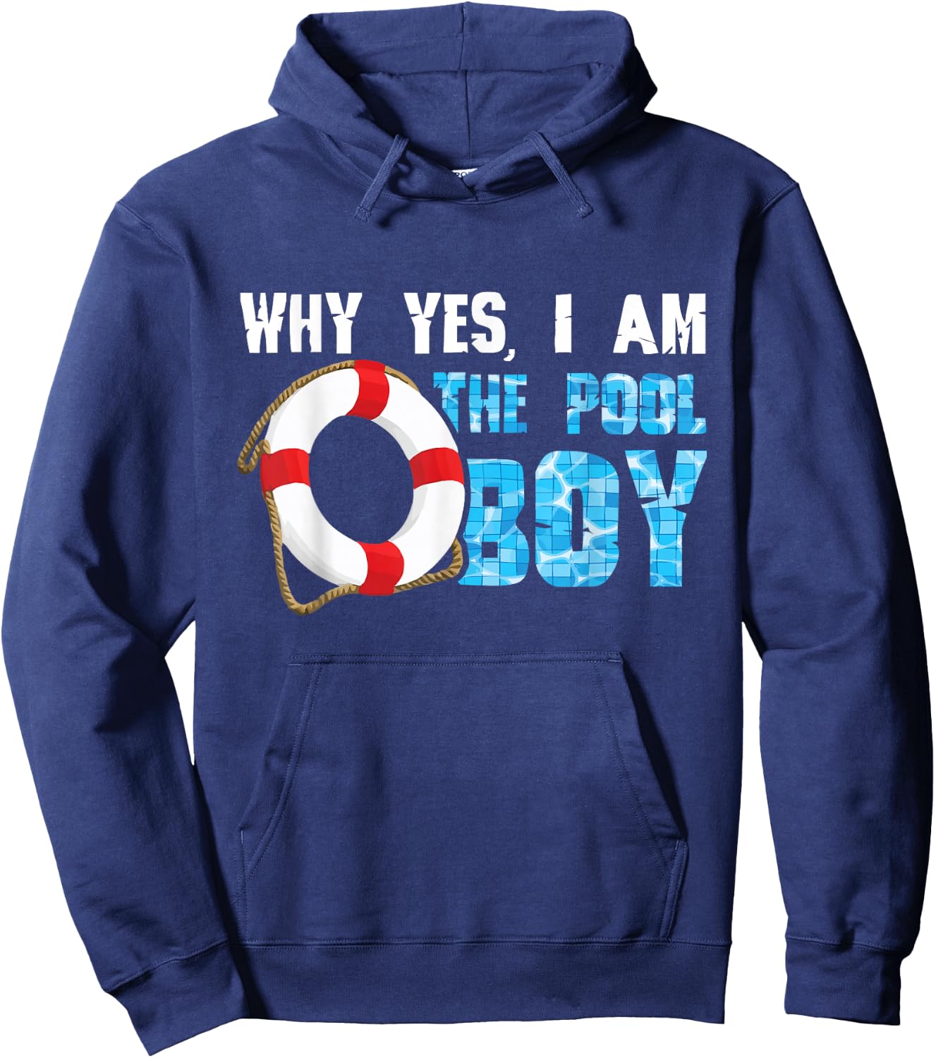 Why Yes I Am The Pool Boy Funny Swimmer Swimming Swim Gift Hoodie - Hoodie | Navy