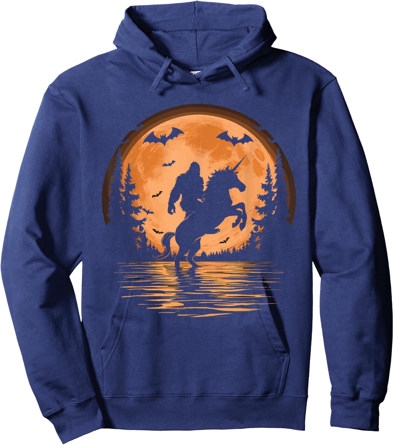 Bigfoot Riding Unicorn Hoodie - Hoodie | Navy