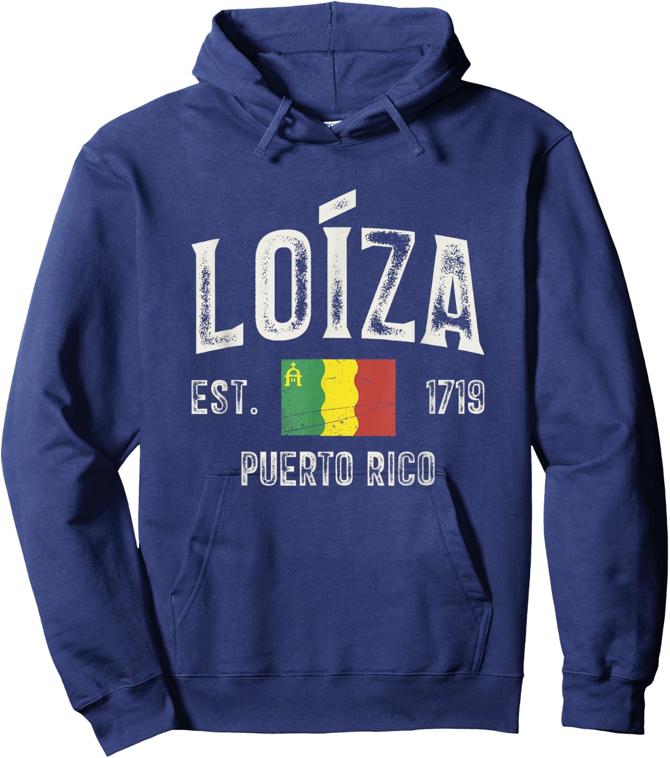 Loíza City in Puerto Rico Est 1719, Puerto Rico Flag Hoodie - Hoodie | Navy