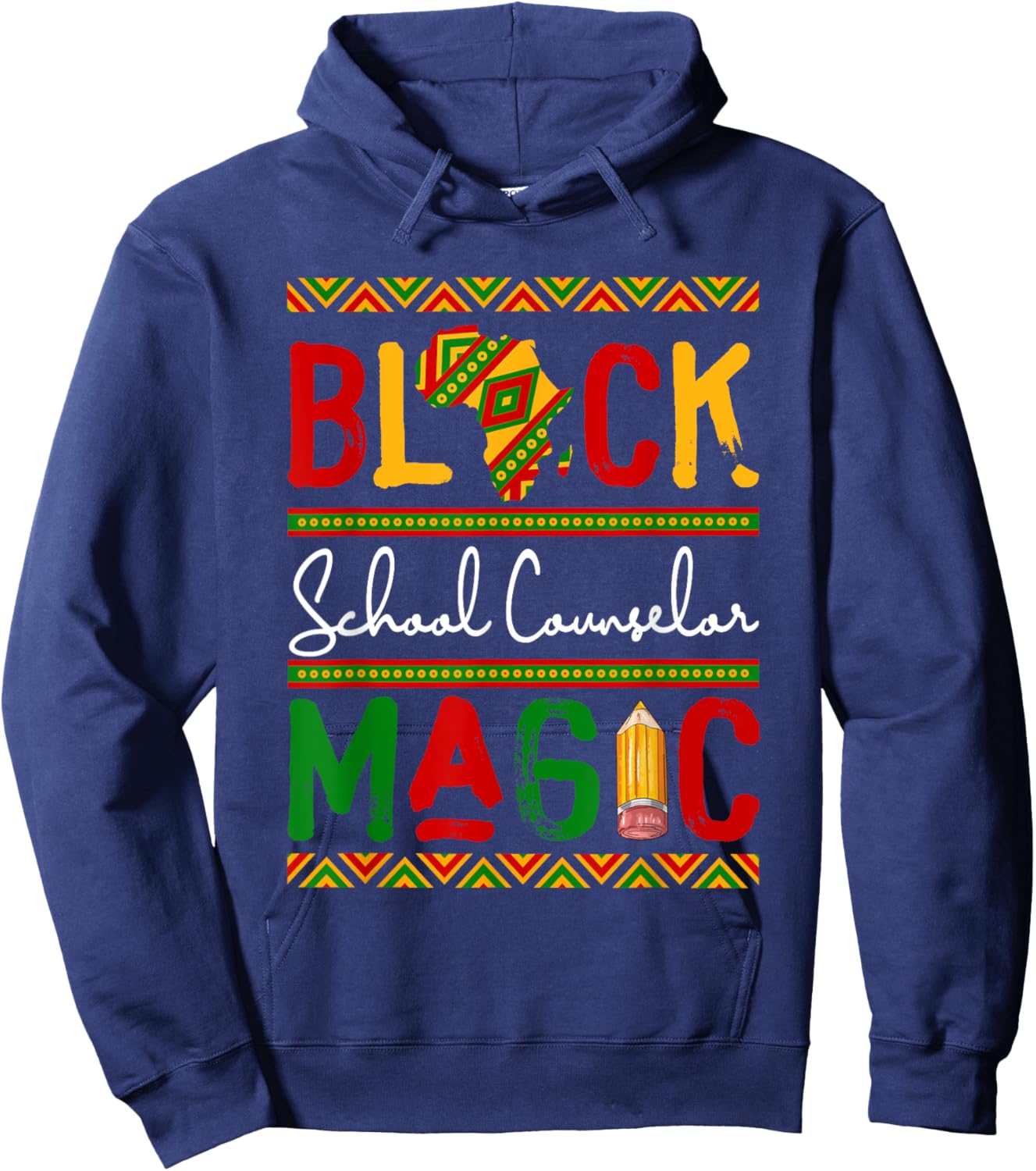 Black Costume School Counselor Proud Black History Month Hoodie - Hoodie | Navy
