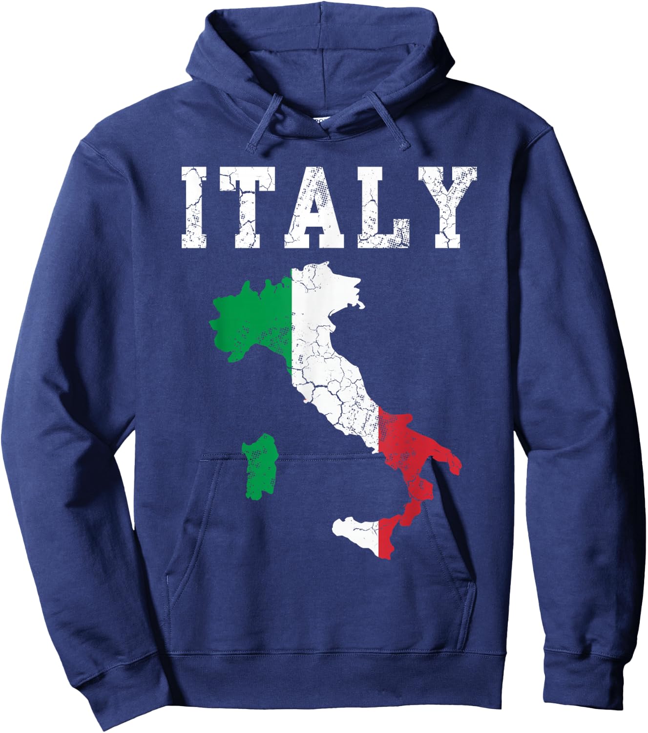 Italy Italia Flag Map Italian Vintage Fade Hoodie - Hoodie | Navy