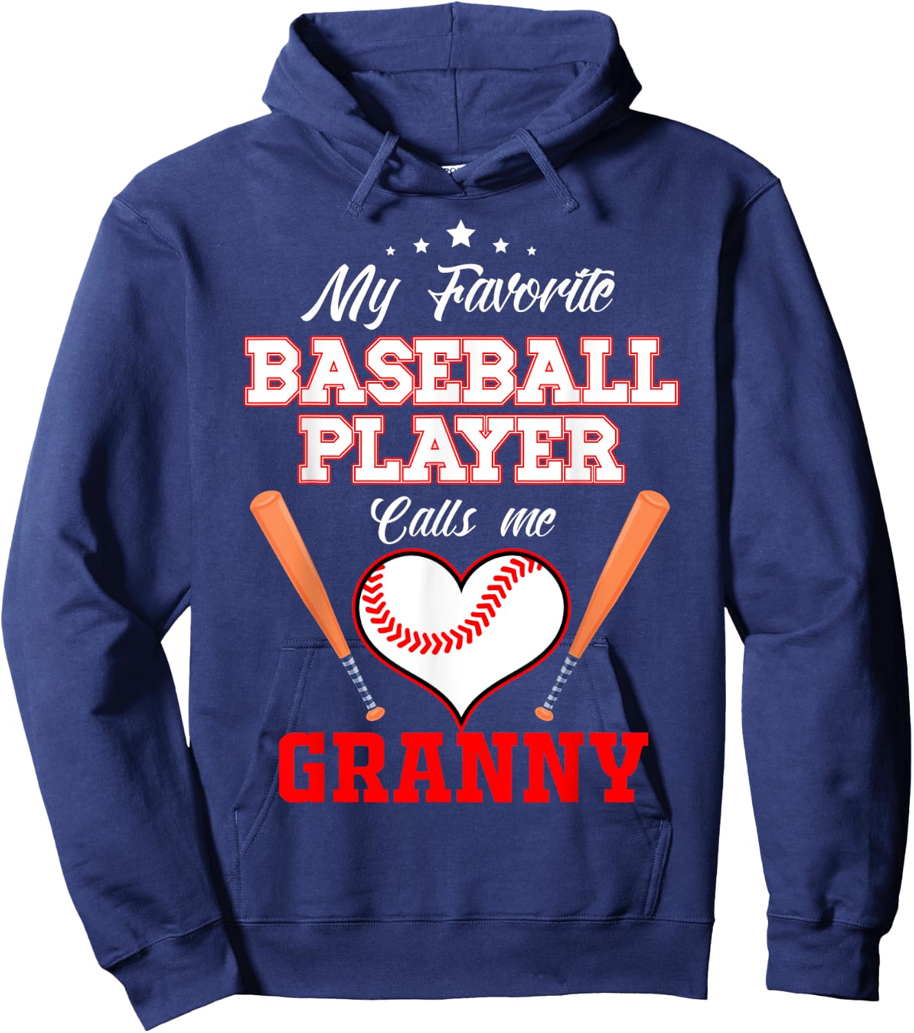 My Favorite Baseball Player Calls Me Granny Sport Mother's Hoodie - Hoodie | Navy