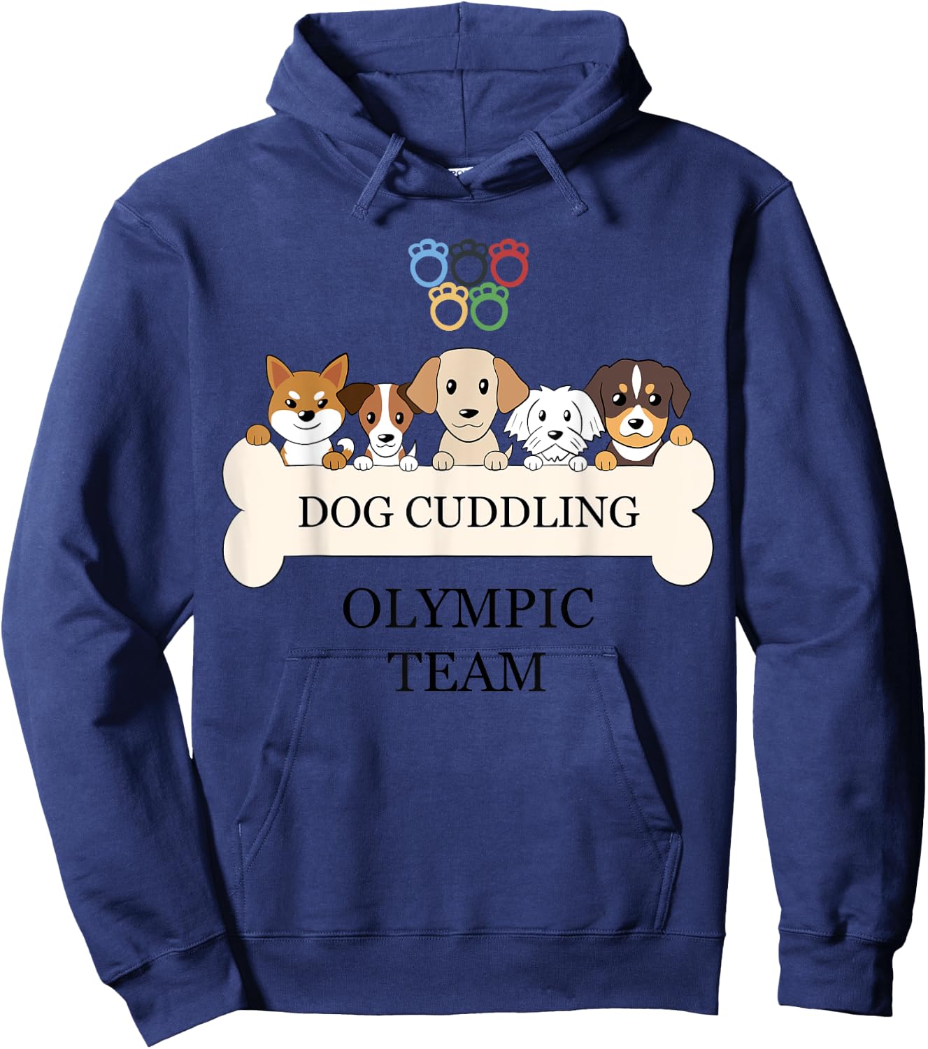 Funny Dog Quote Cuddling Olympic Team Cool Animal Women Kids Hoodie - Hoodie | Navy