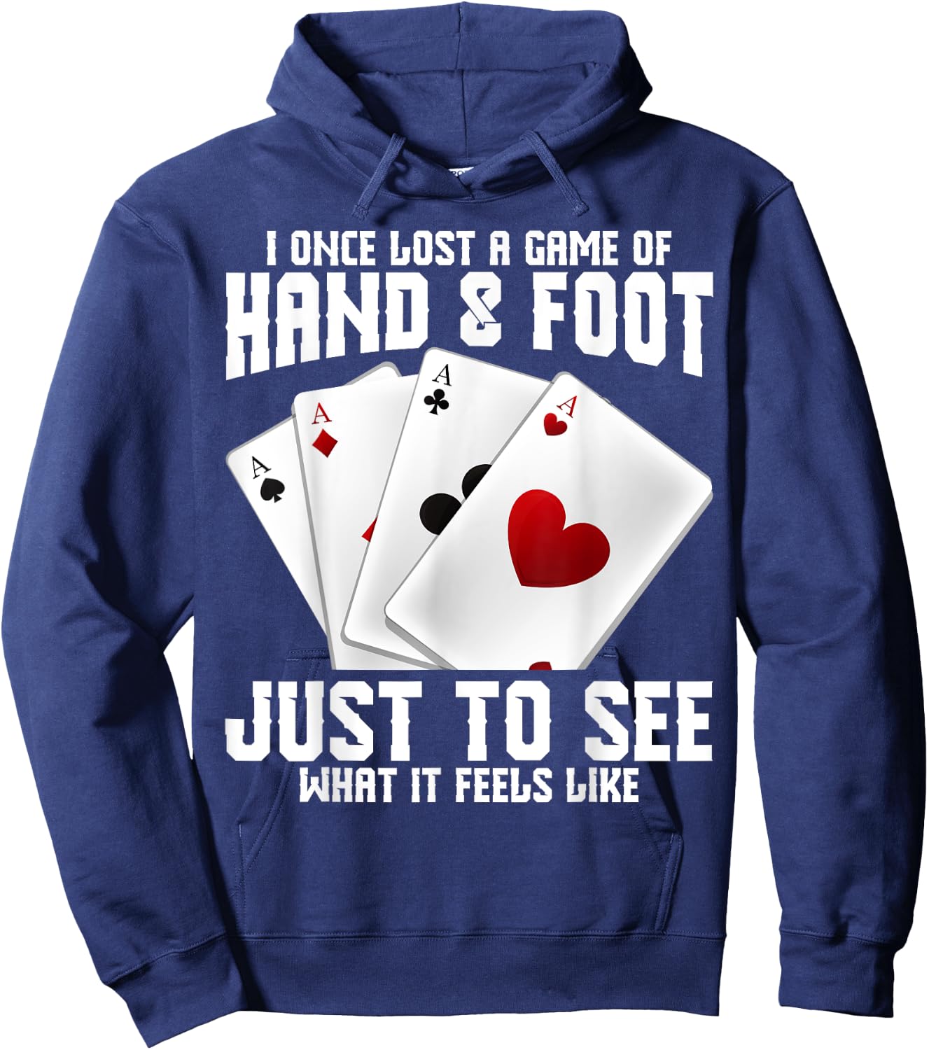 Hand and Foot Playing Cards Queen Card Game Set Hand Foot Hoodie - Hoodie | Navy